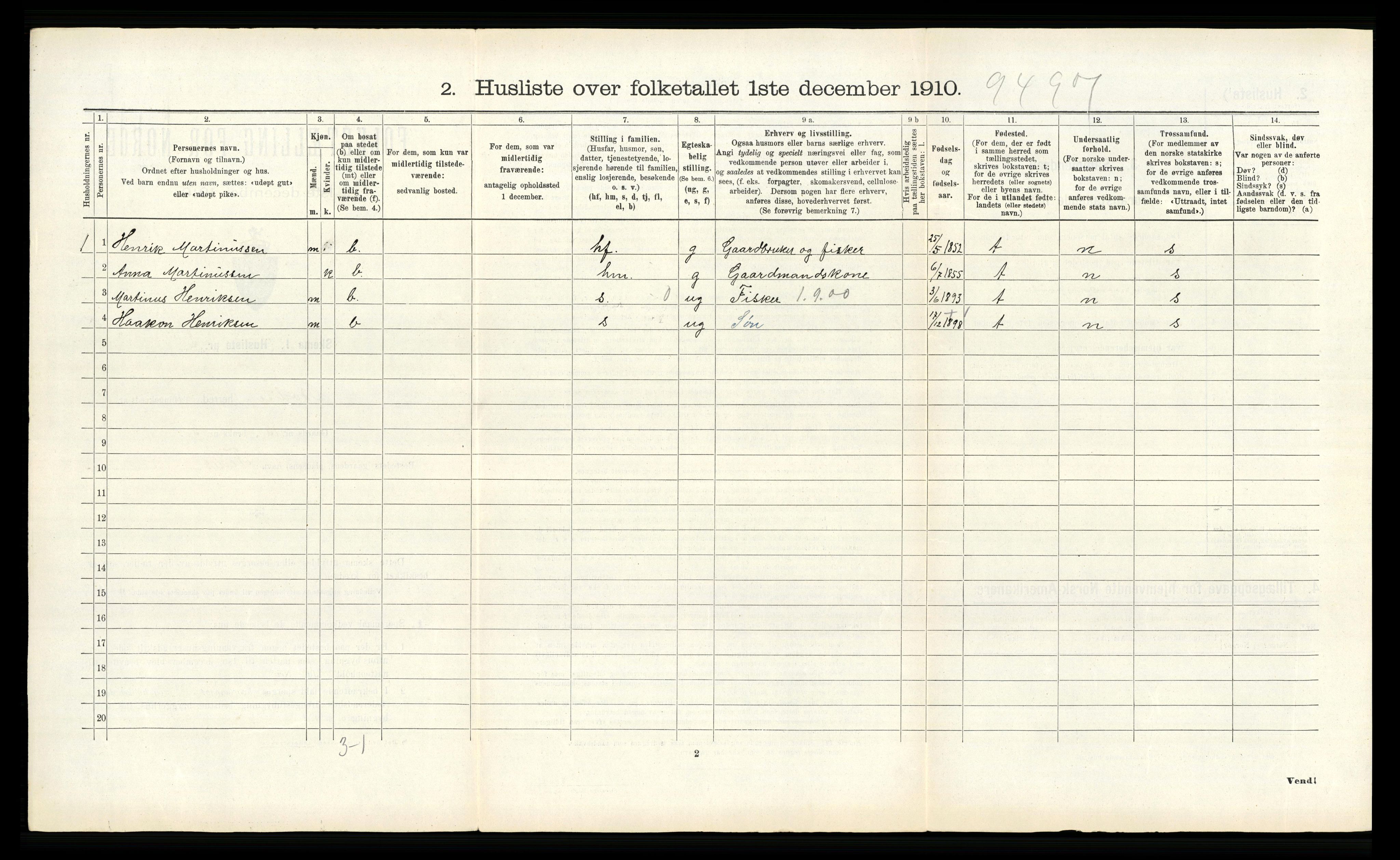 RA, 1910 census for Bodin, 1910, p. 176