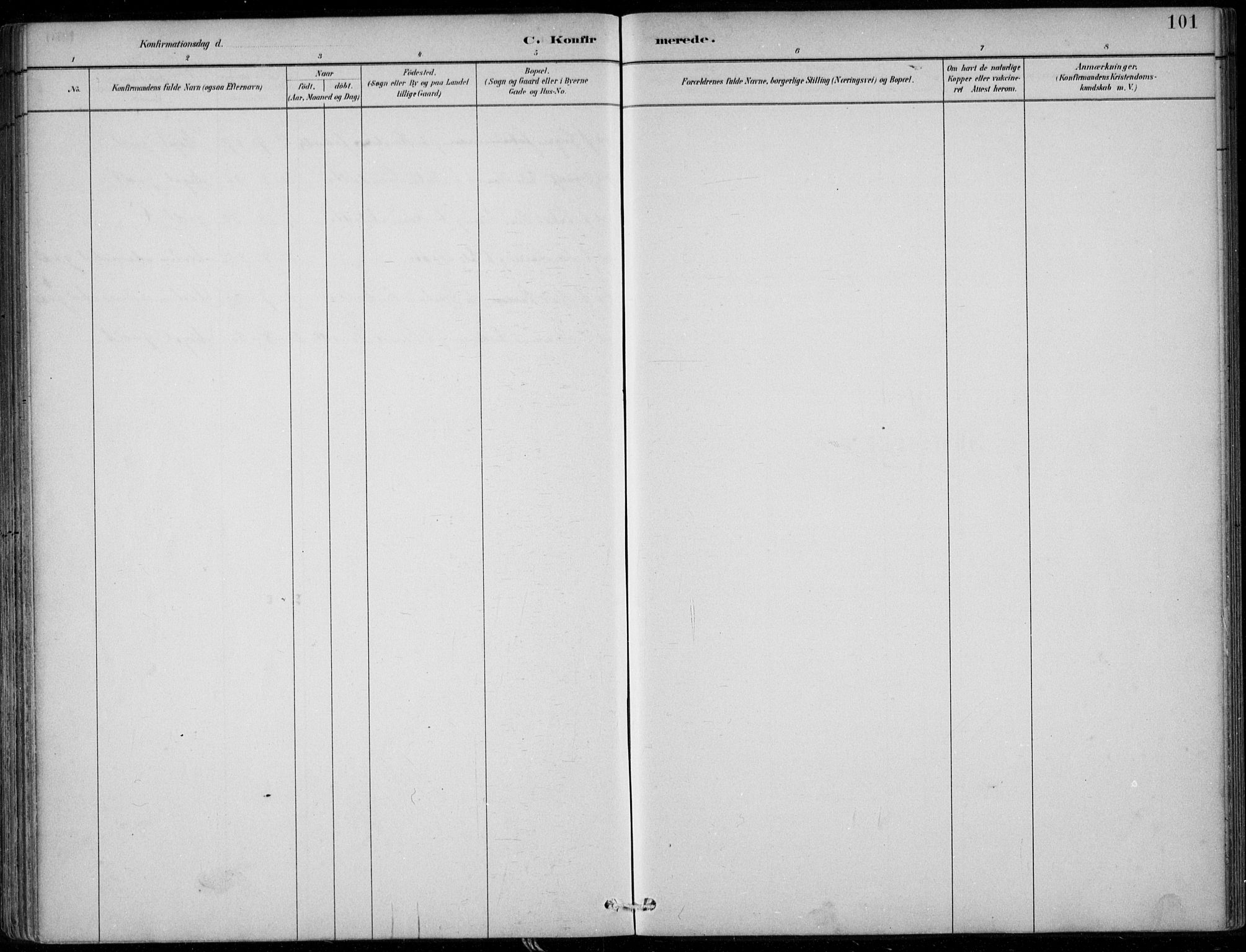 Sund sokneprestembete, AV/SAB-A-99930: Parish register (official) no. C  1, 1882-1899, p. 101