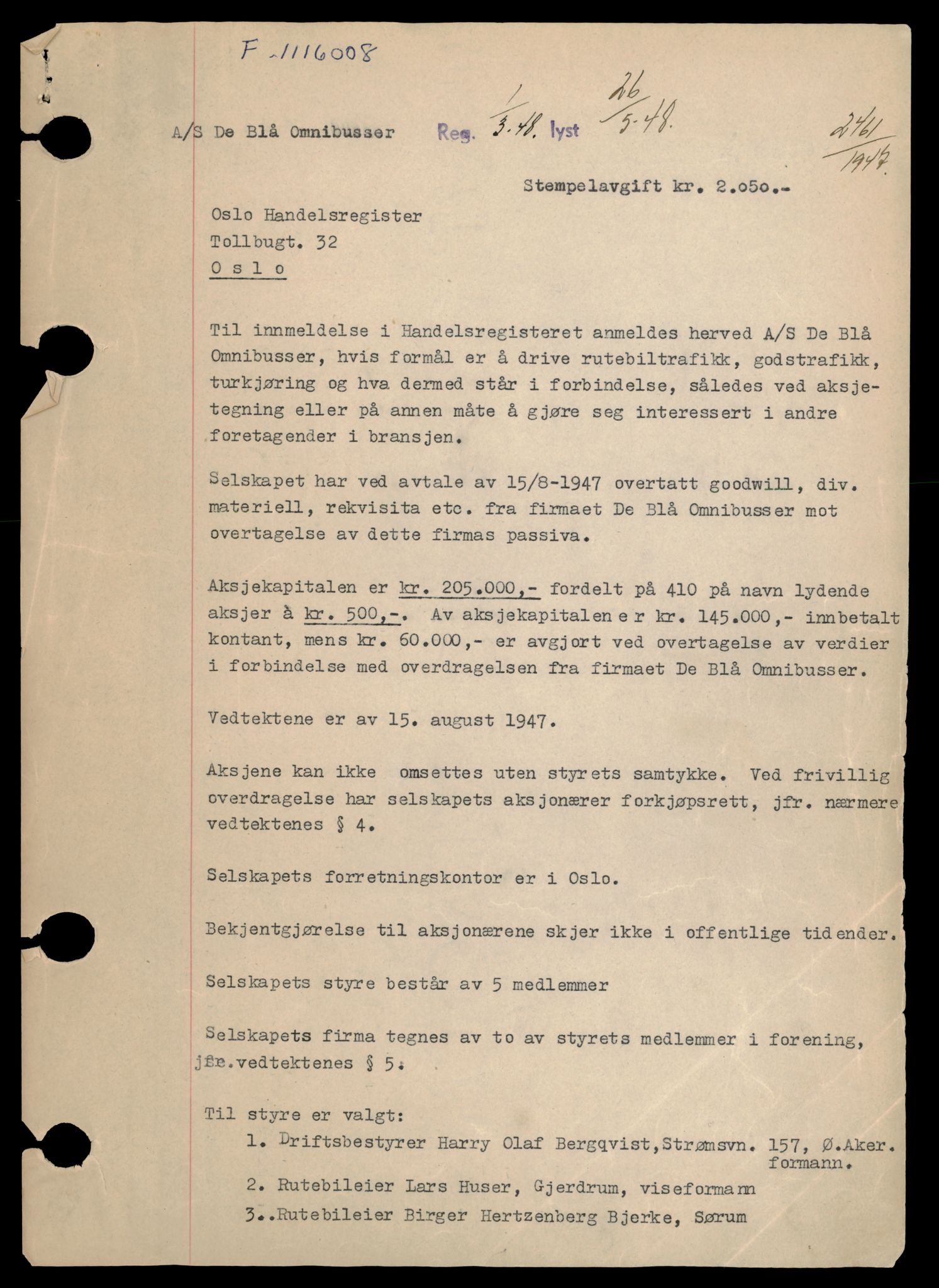 Oslo byfogd, Handelsregisteret, AV/SAT-A-10867/G/Gb/Gba/L0071: Aksjeselskap, De-Det, 1944-1990