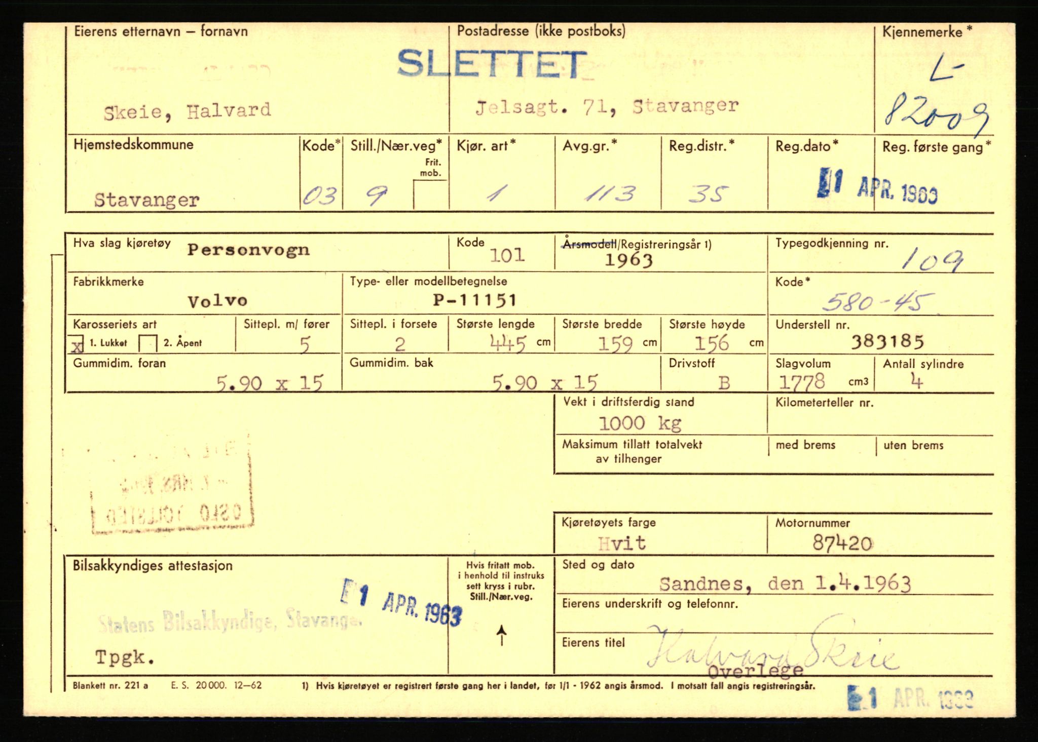 Stavanger trafikkstasjon, AV/SAST-A-101942/0/F/L0071: L-80500 - L-82199, 1930-1971, p. 2469