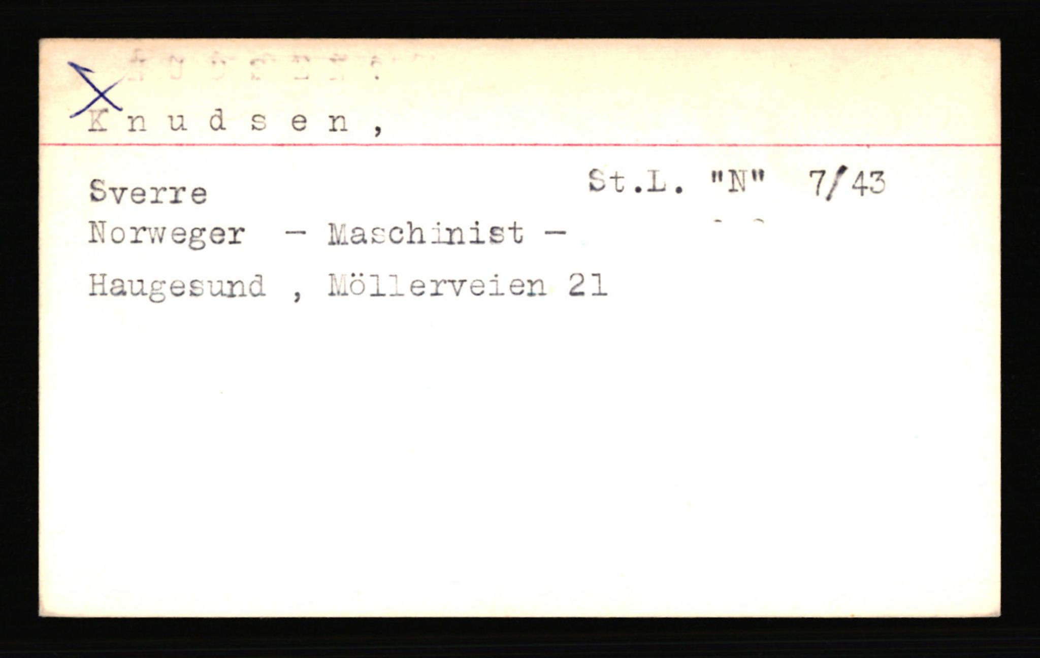 SS- und Polizeigericht Nord (IX), AV/RA-RAFA-3182/0001/C/Ca/L0004: kartotekkort for personer alfabetisk på etternavn: John-L, 1940-1945, p. 269