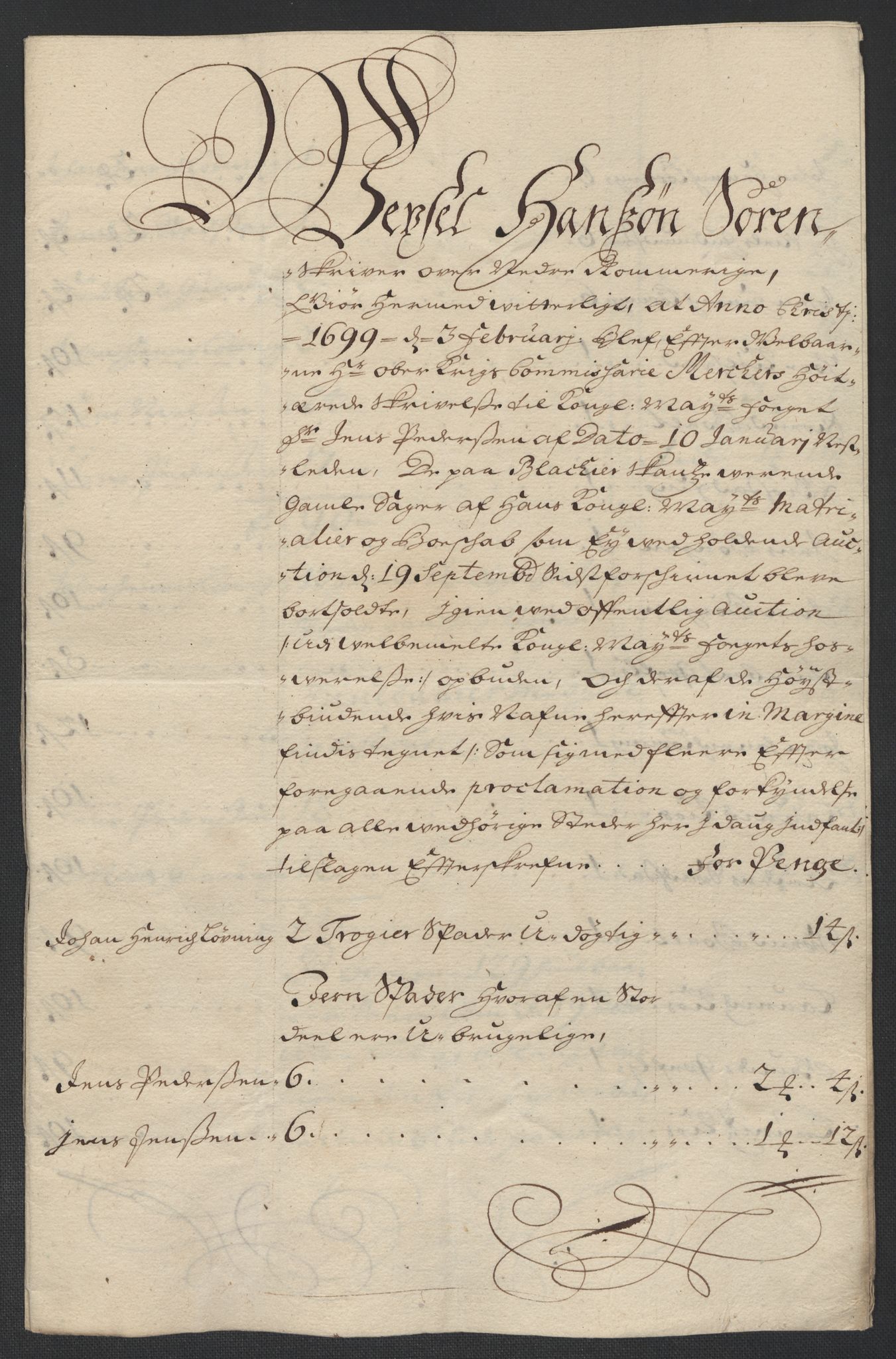 Rentekammeret inntil 1814, Reviderte regnskaper, Fogderegnskap, AV/RA-EA-4092/R11/L0582: Fogderegnskap Nedre Romerike, 1699, p. 180