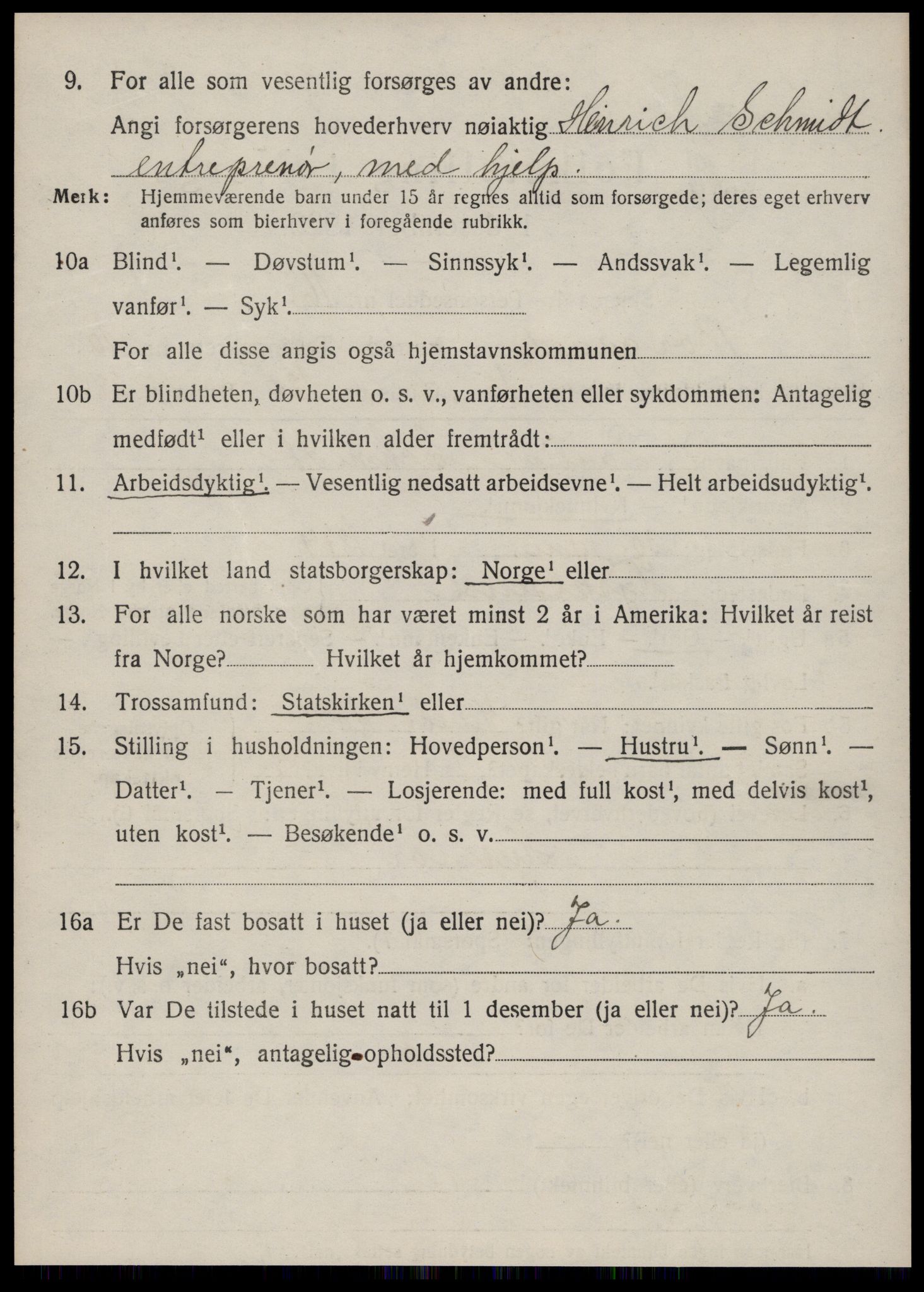 SAT, 1920 census for Borgund, 1920, p. 9535