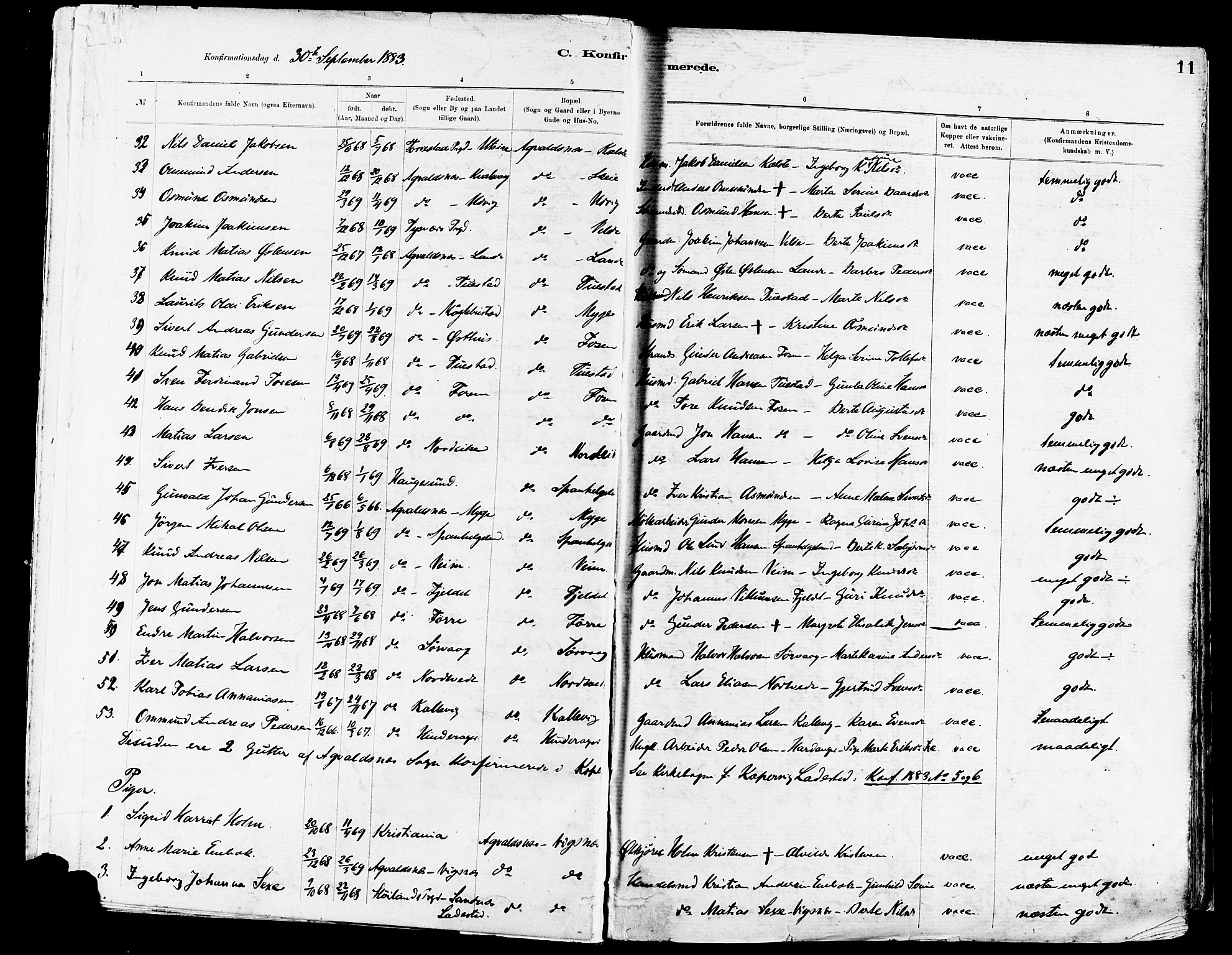 Avaldsnes sokneprestkontor, AV/SAST-A -101851/H/Ha/Haa/L0015: Parish register (official) no. A 15, 1880-1906, p. 11