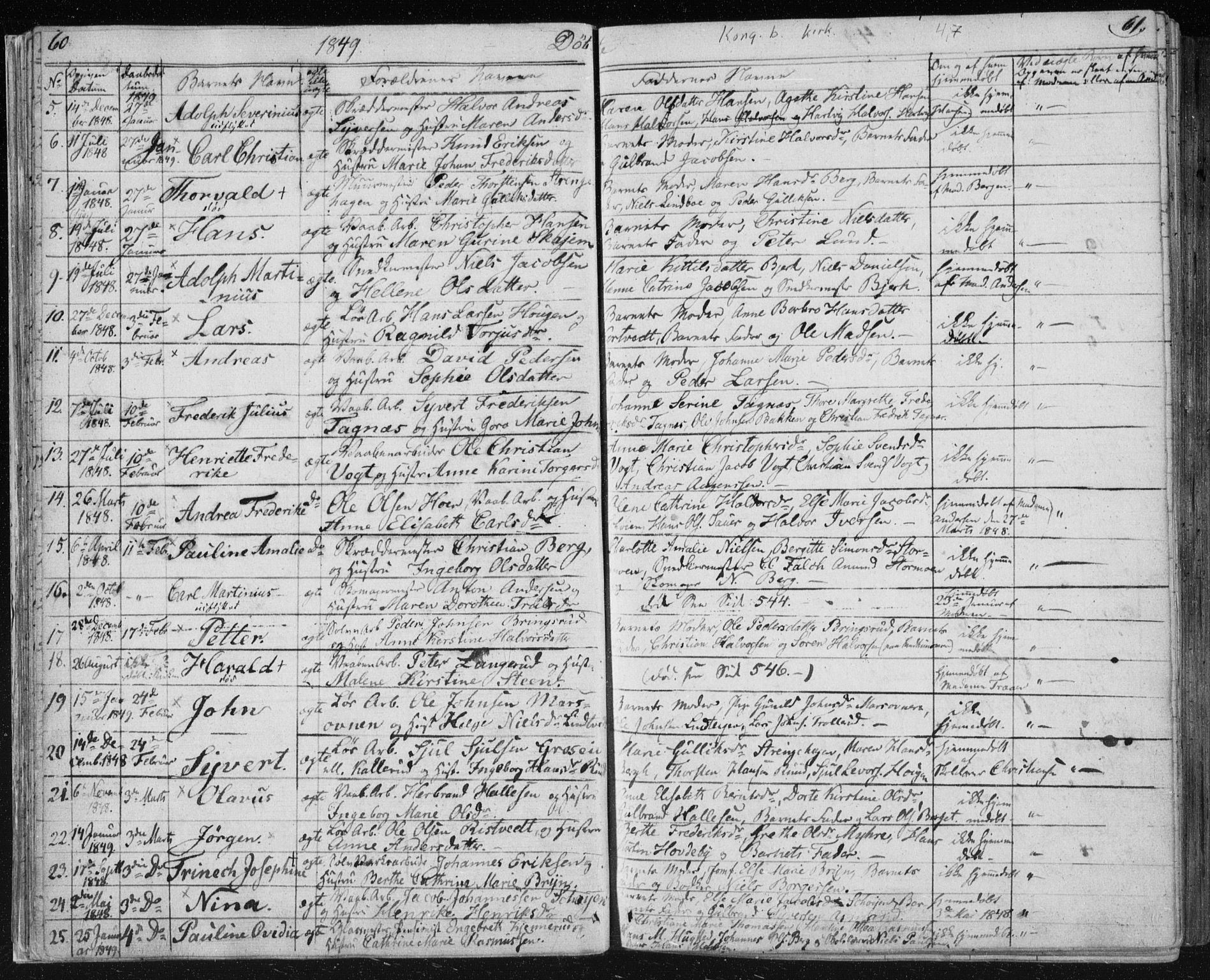 Kongsberg kirkebøker, SAKO/A-22/F/Fa/L0009: Parish register (official) no. I 9, 1839-1858, p. 60-61