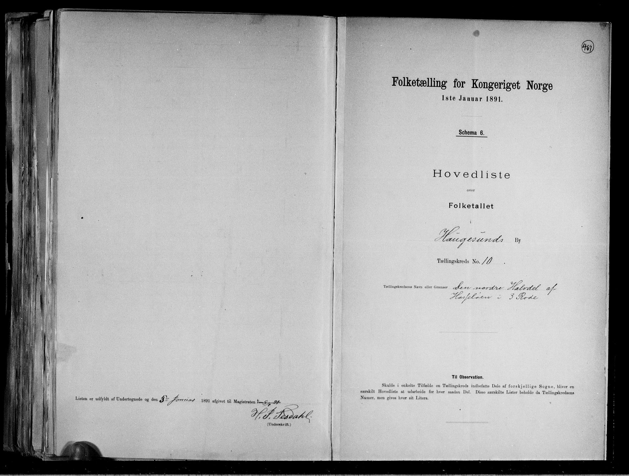 RA, 1891 census for 1106 Haugesund, 1891, p. 24