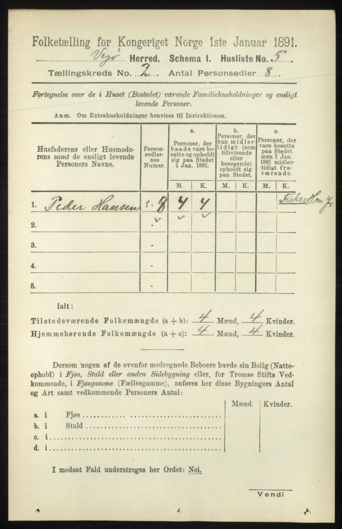 RA, 1891 census for 1815 Vega, 1891, p. 564