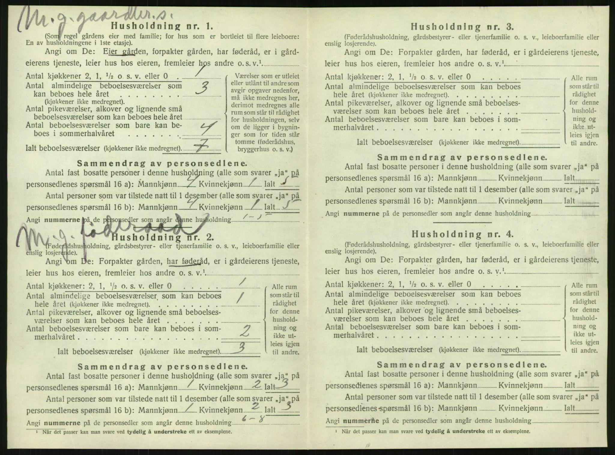 SAT, 1920 census for Tjøtta, 1920, p. 440