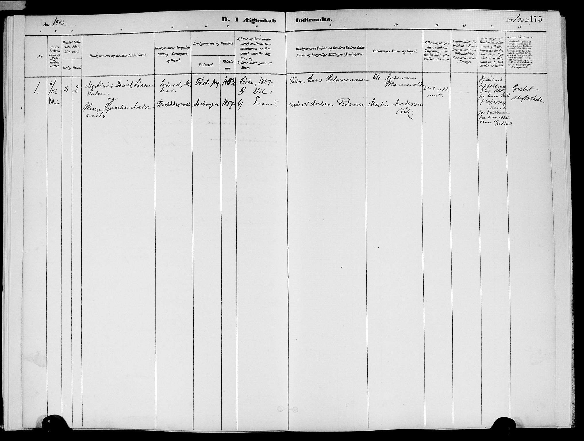 Ministerialprotokoller, klokkerbøker og fødselsregistre - Nord-Trøndelag, SAT/A-1458/773/L0617: Parish register (official) no. 773A08, 1887-1910, p. 175
