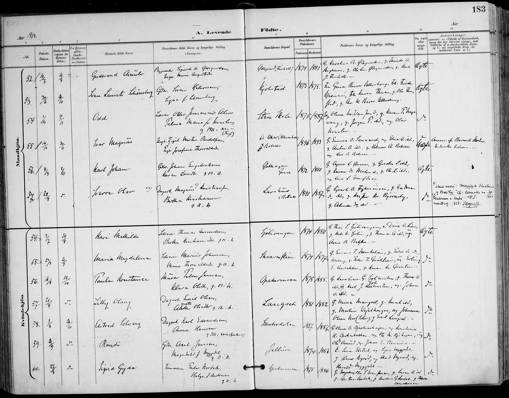 Nes prestekontor Kirkebøker, SAO/A-10410/F/Fa/L0011: Parish register (official) no. I 11, 1899-1918, p. 183