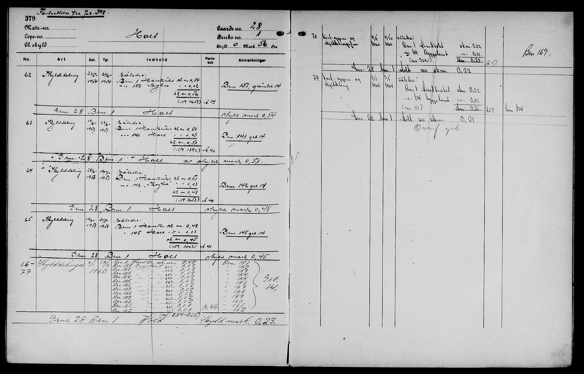 Vinger og Odal sorenskriveri, SAH/TING-022/H/Ha/Hac/Hacc/L0004: Mortgage register no. 3.4, 1923, p. 379