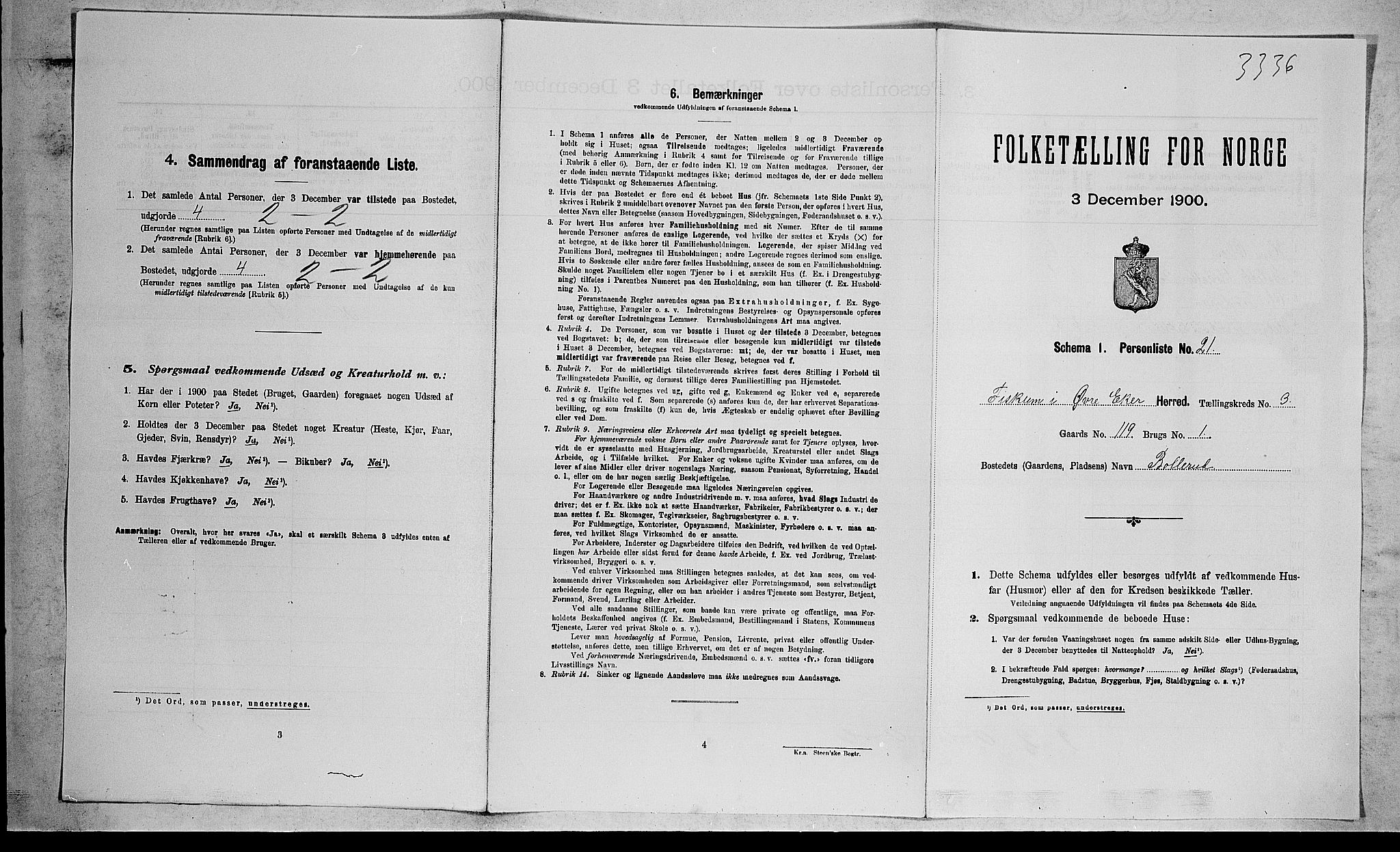 RA, 1900 census for Øvre Eiker, 1900, p. 2558