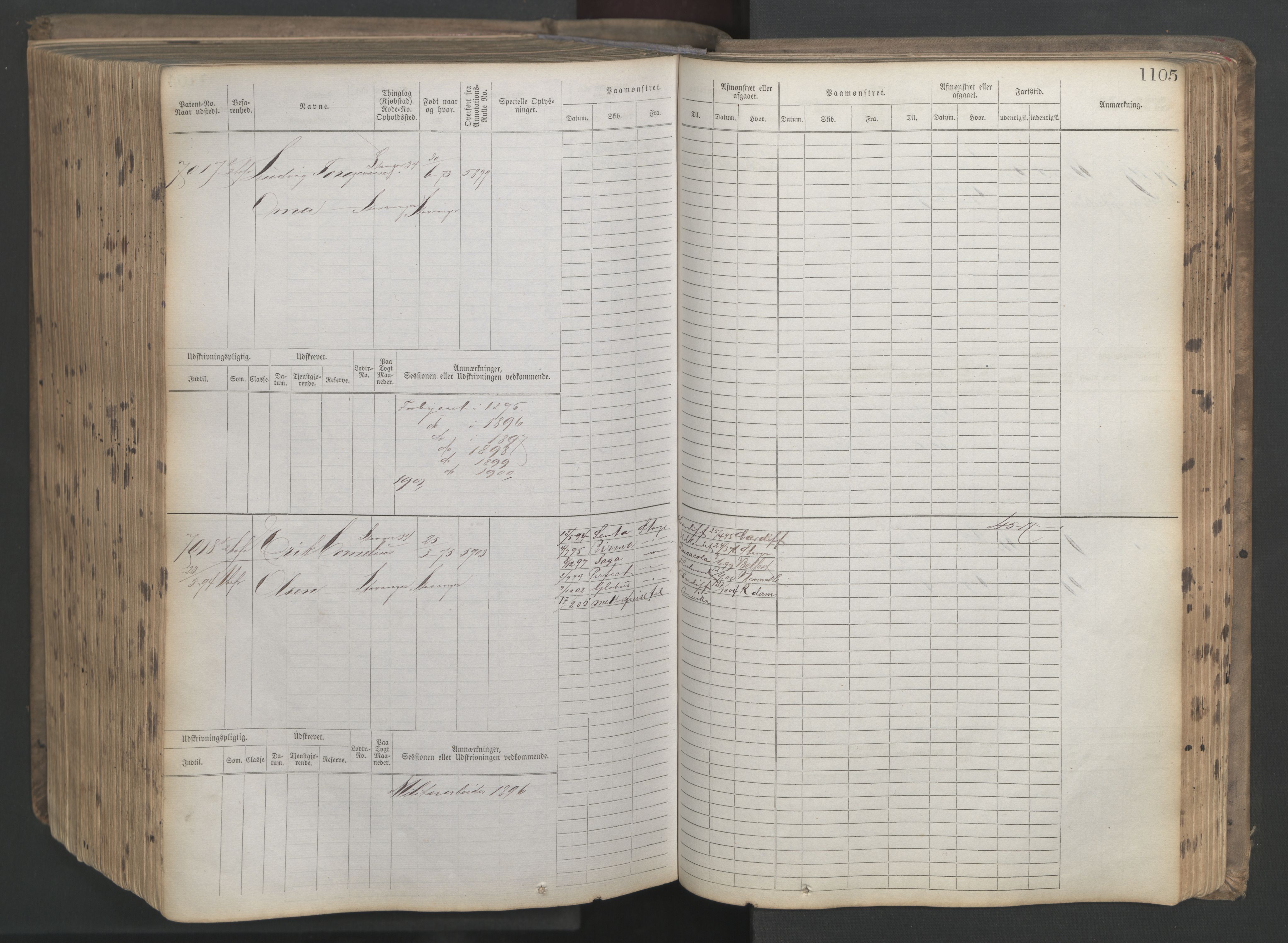 Stavanger sjømannskontor, AV/SAST-A-102006/F/Fb/Fbb/L0021: Sjøfartshovedrulle patnentnr. 6005-7204 (dublett), 1887, p. 511