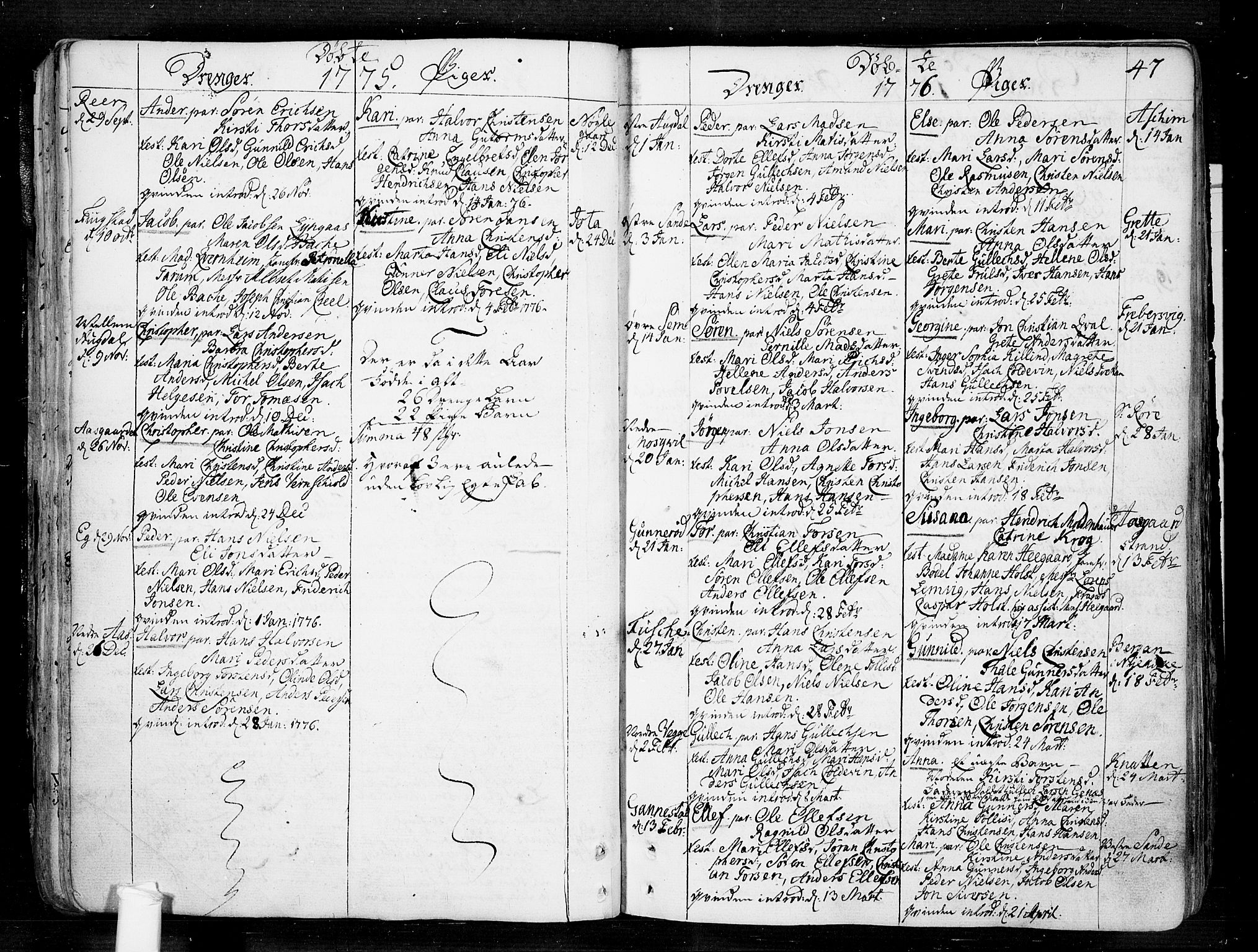 Borre kirkebøker, SAKO/A-338/F/Fa/L0002: Parish register (official) no. I 2, 1752-1806, p. 47