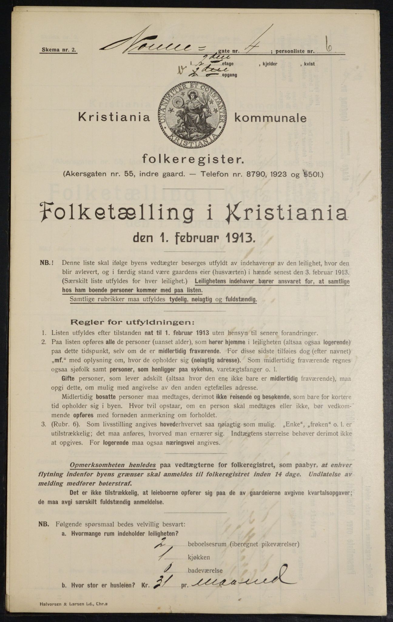 OBA, Municipal Census 1914 for Kristiania, 1914, p. 71394