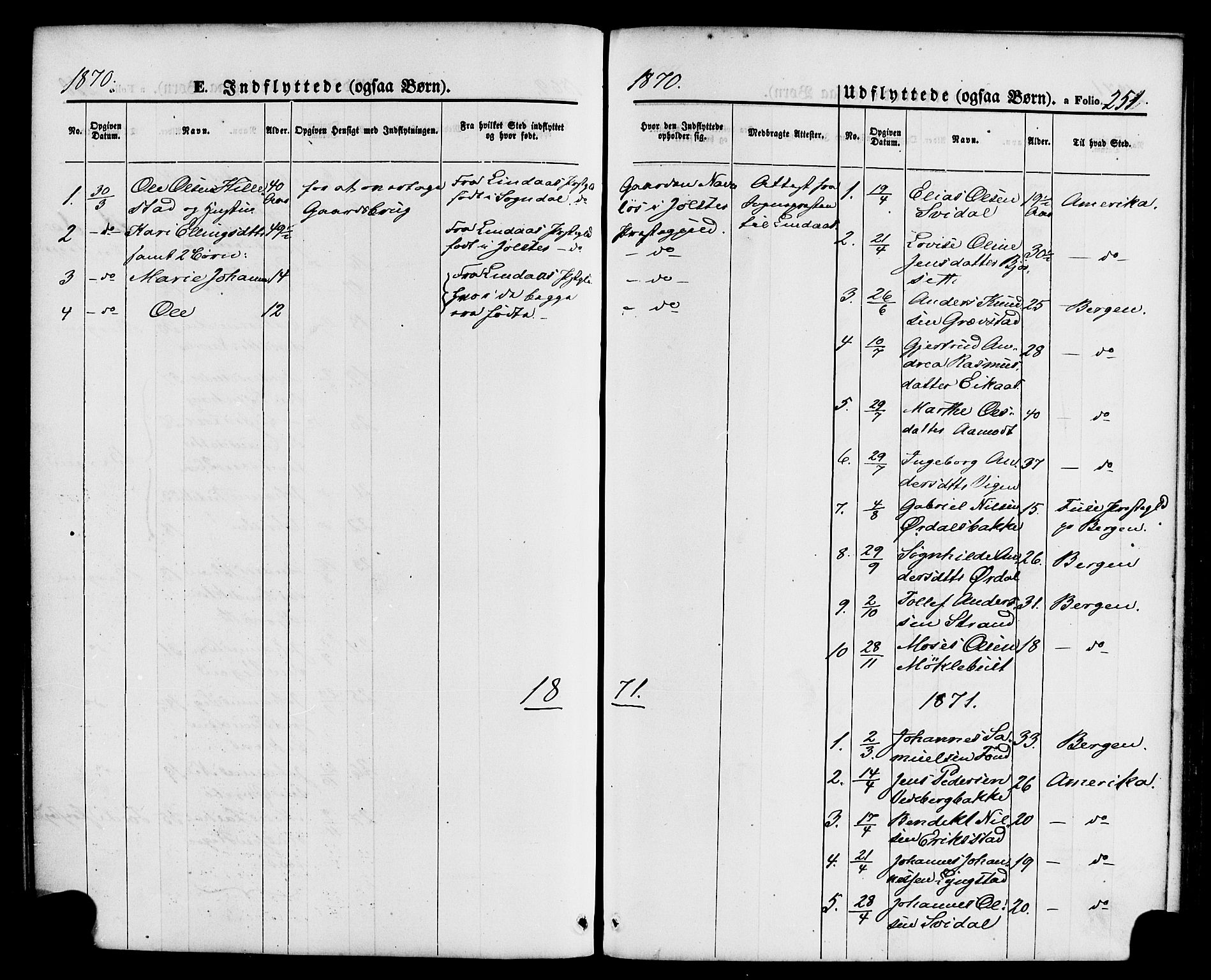 Jølster sokneprestembete, SAB/A-80701/H/Haa/Haaa/L0011: Parish register (official) no. A 11, 1866-1881, p. 251