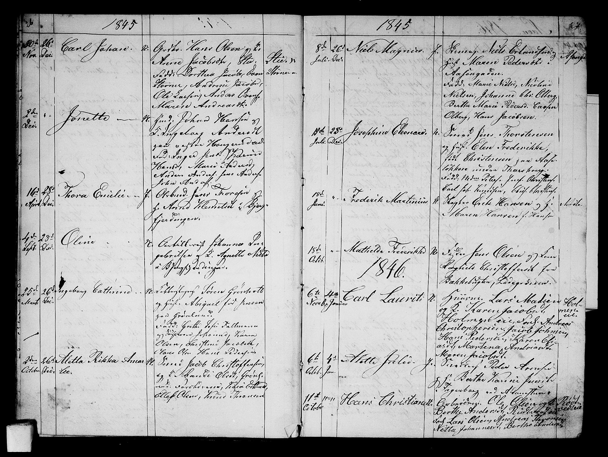 Aker prestekontor kirkebøker, SAO/A-10861/G/L0008: Parish register (copy) no. 8, 1845-1848, p. 26-27