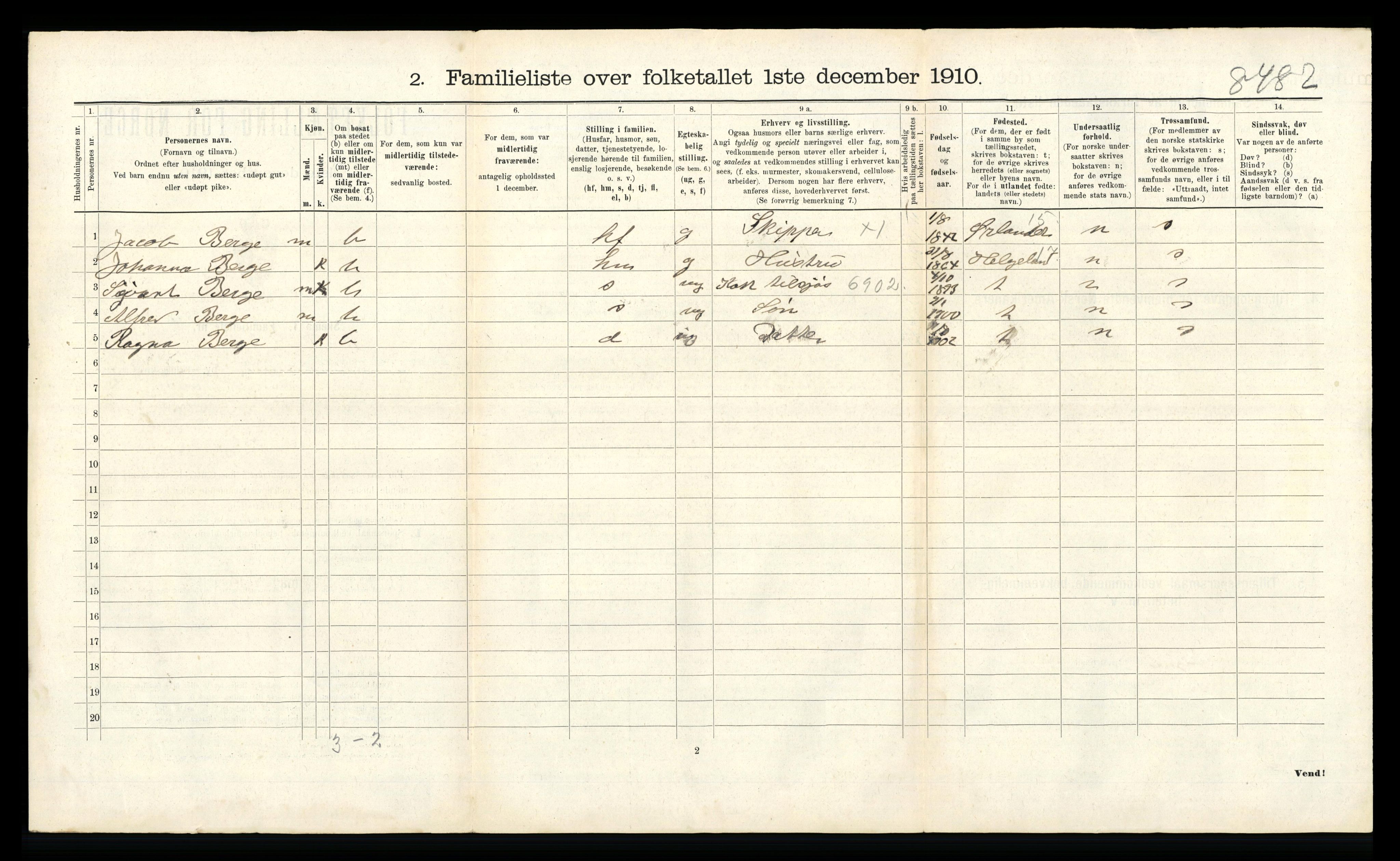 RA, 1910 census for Kristiansund, 1910, p. 6828