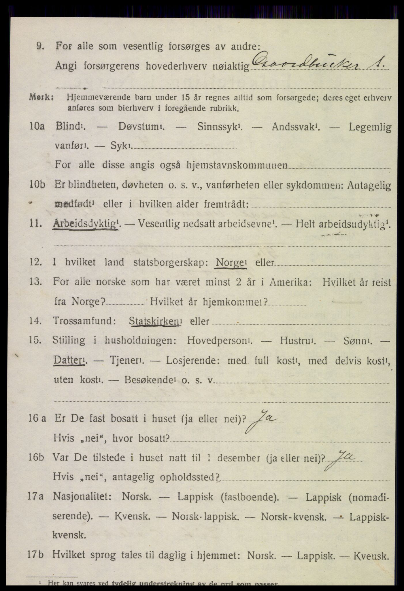 SAT, 1920 census for Snåsa, 1920, p. 2941