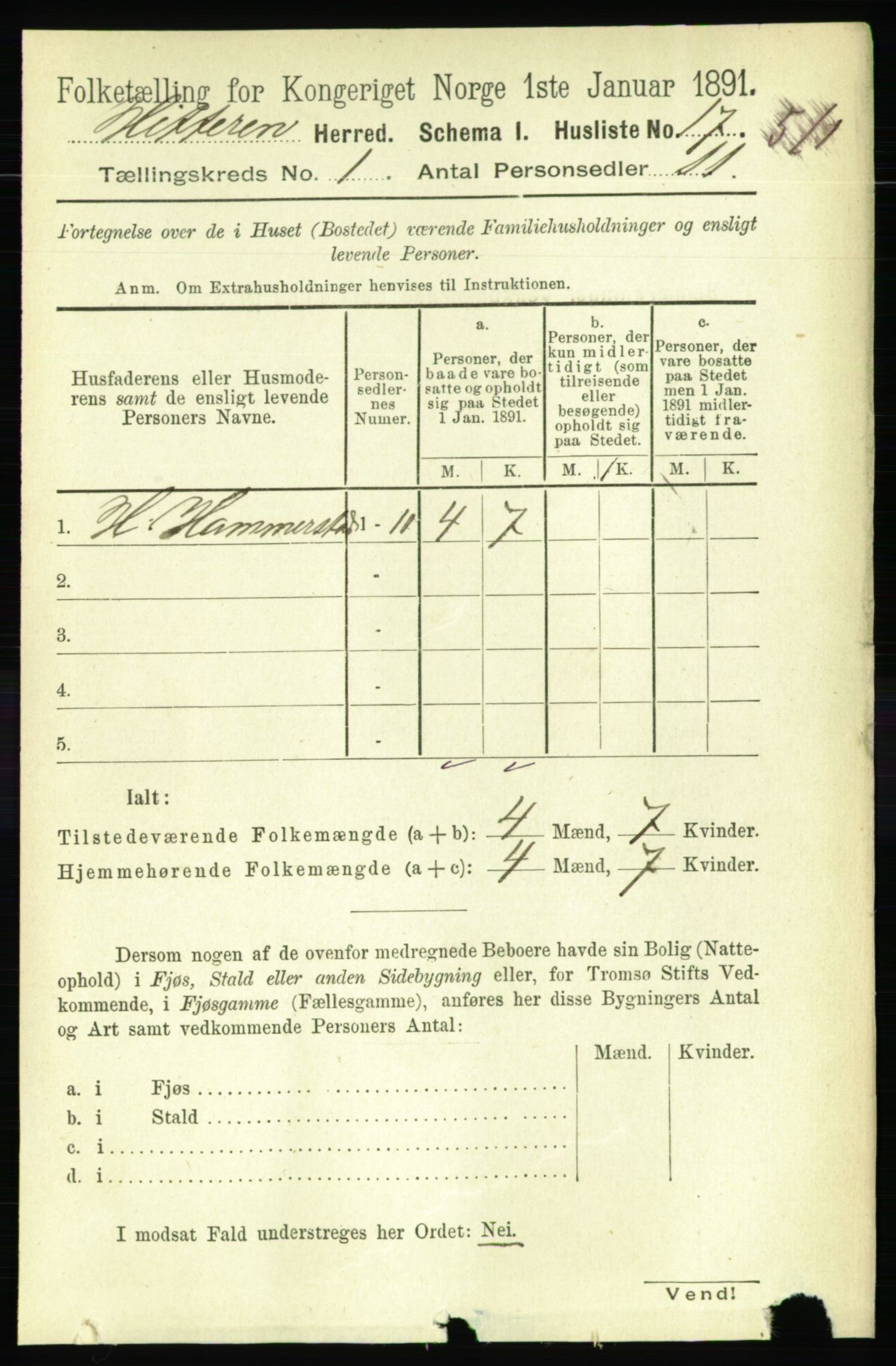 RA, 1891 census for 1617 Hitra, 1891, p. 52