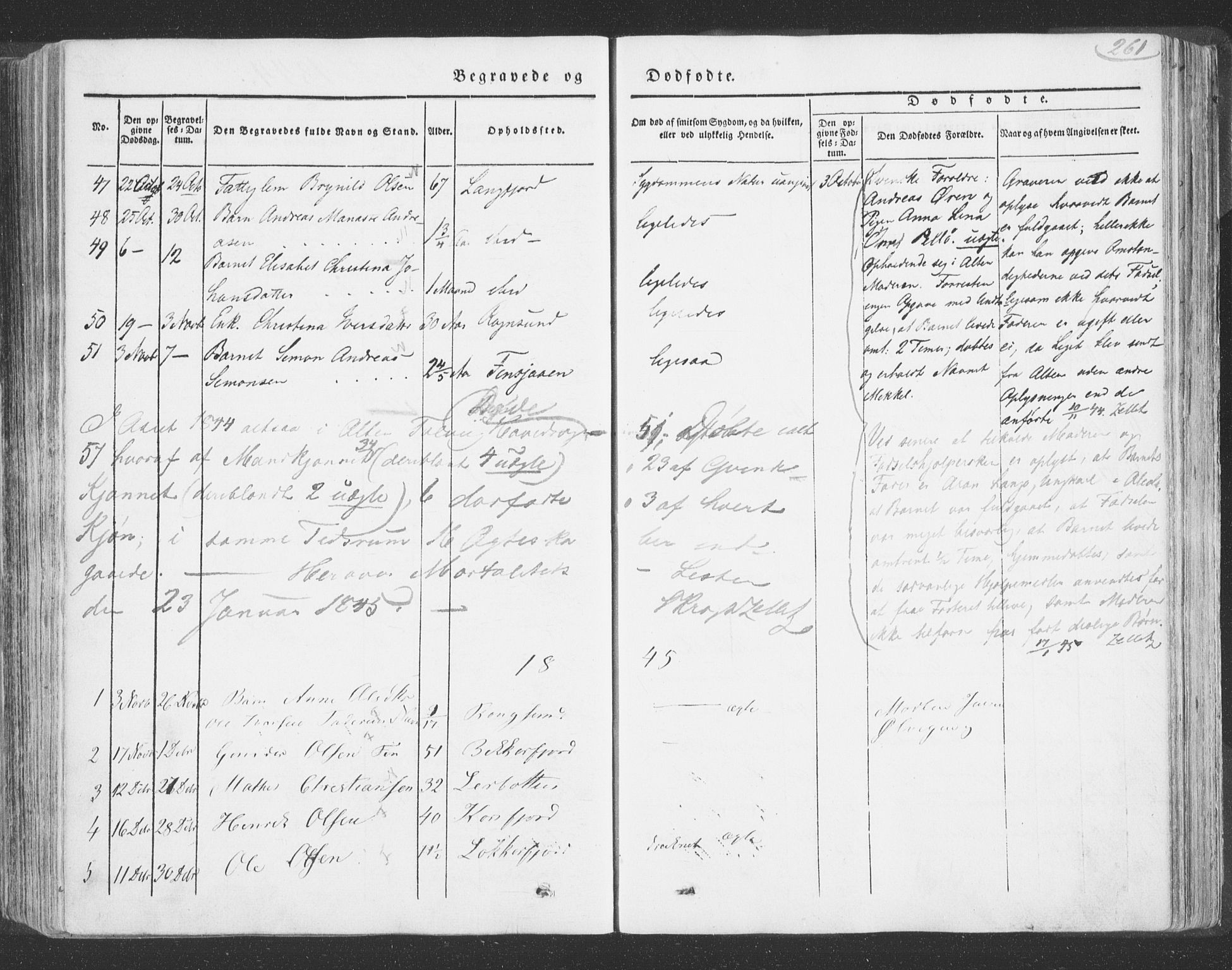 Talvik sokneprestkontor, SATØ/S-1337/H/Ha/L0009kirke: Parish register (official) no. 9, 1837-1852, p. 261