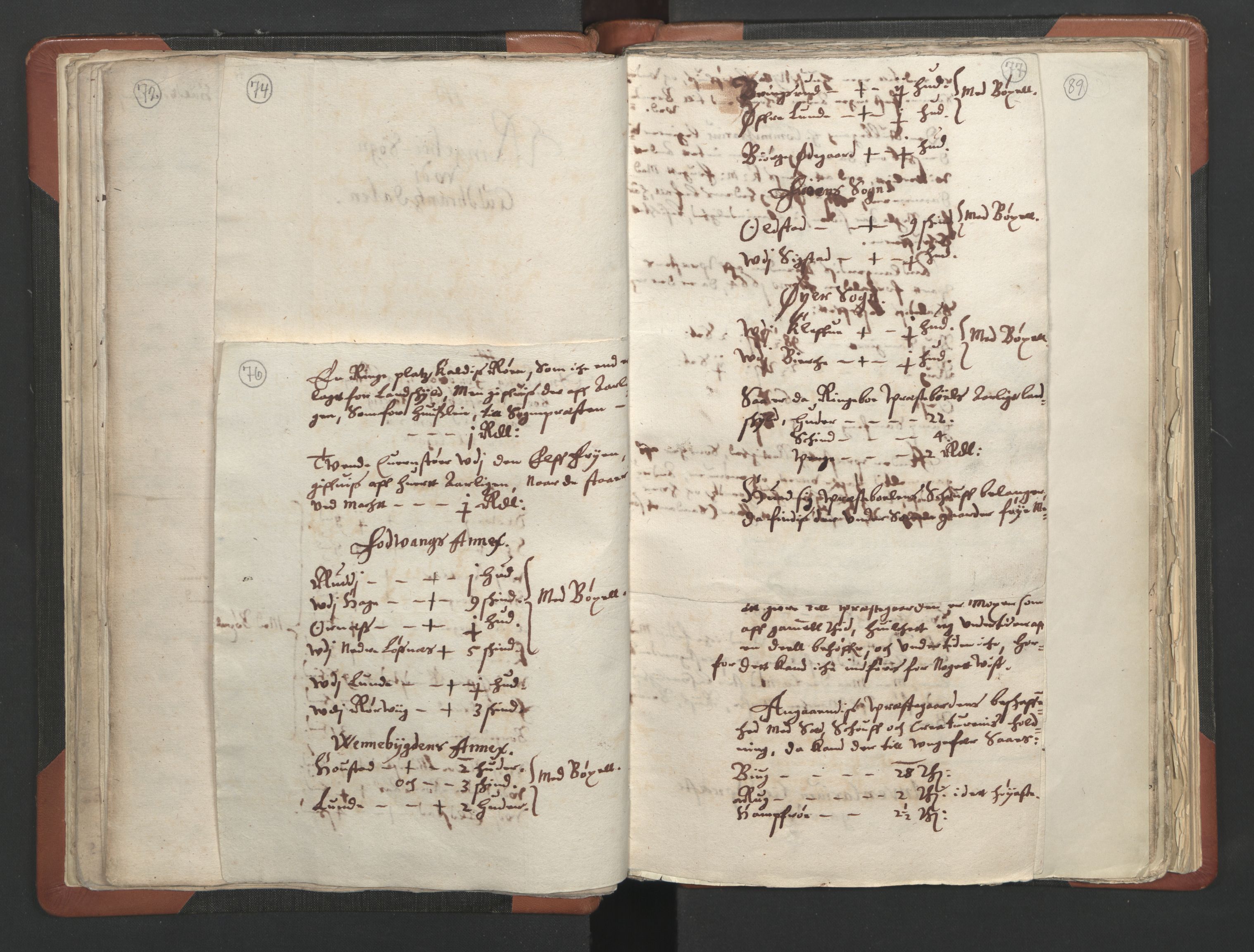 RA, Vicar's Census 1664-1666, no. 6: Gudbrandsdal deanery, 1664-1666, p. 76-77