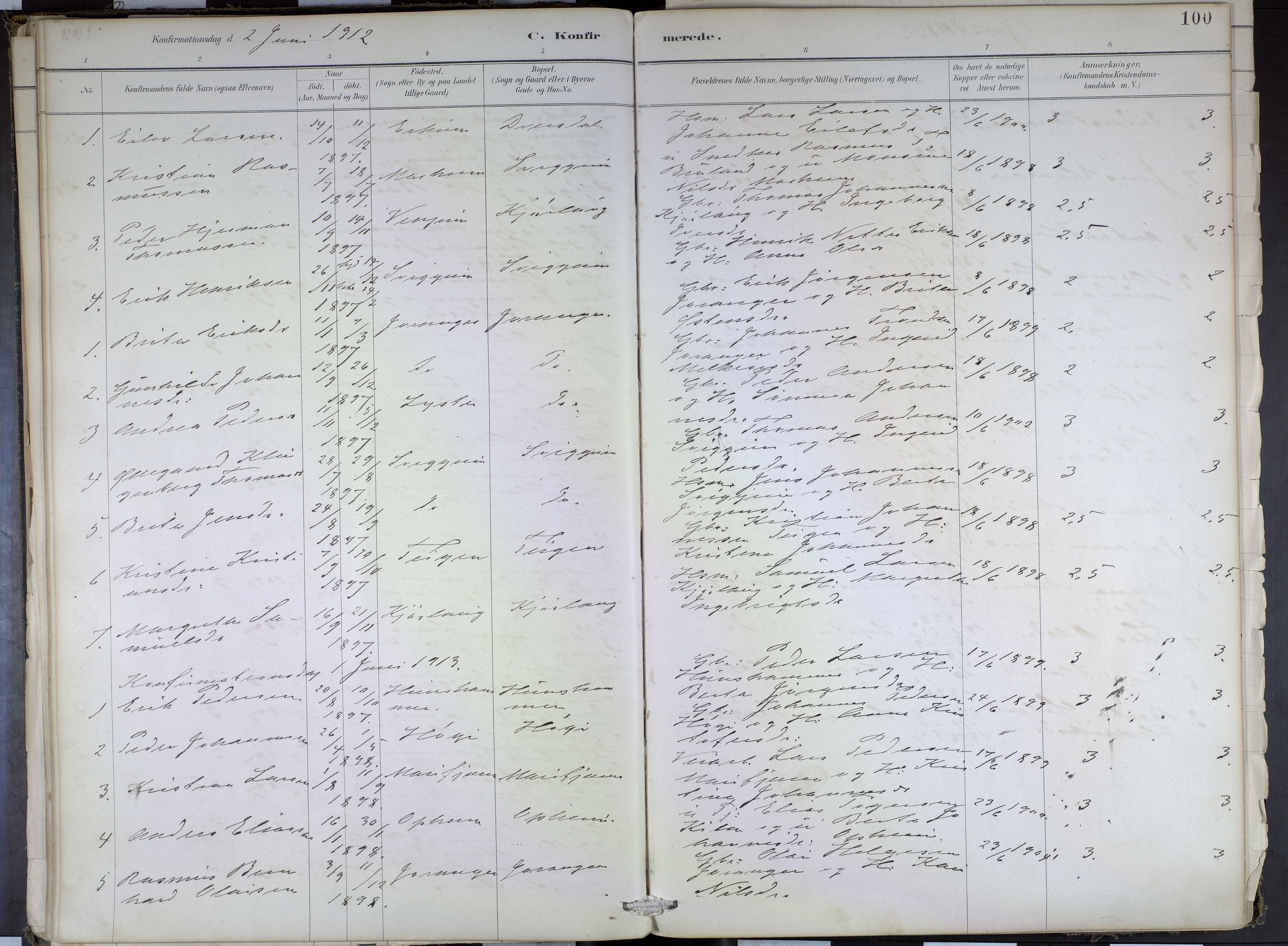 Hafslo sokneprestembete, SAB/A-80301/H/Haa/Haae/L0001: Parish register (official) no. E 1, 1886-1934, p. 100