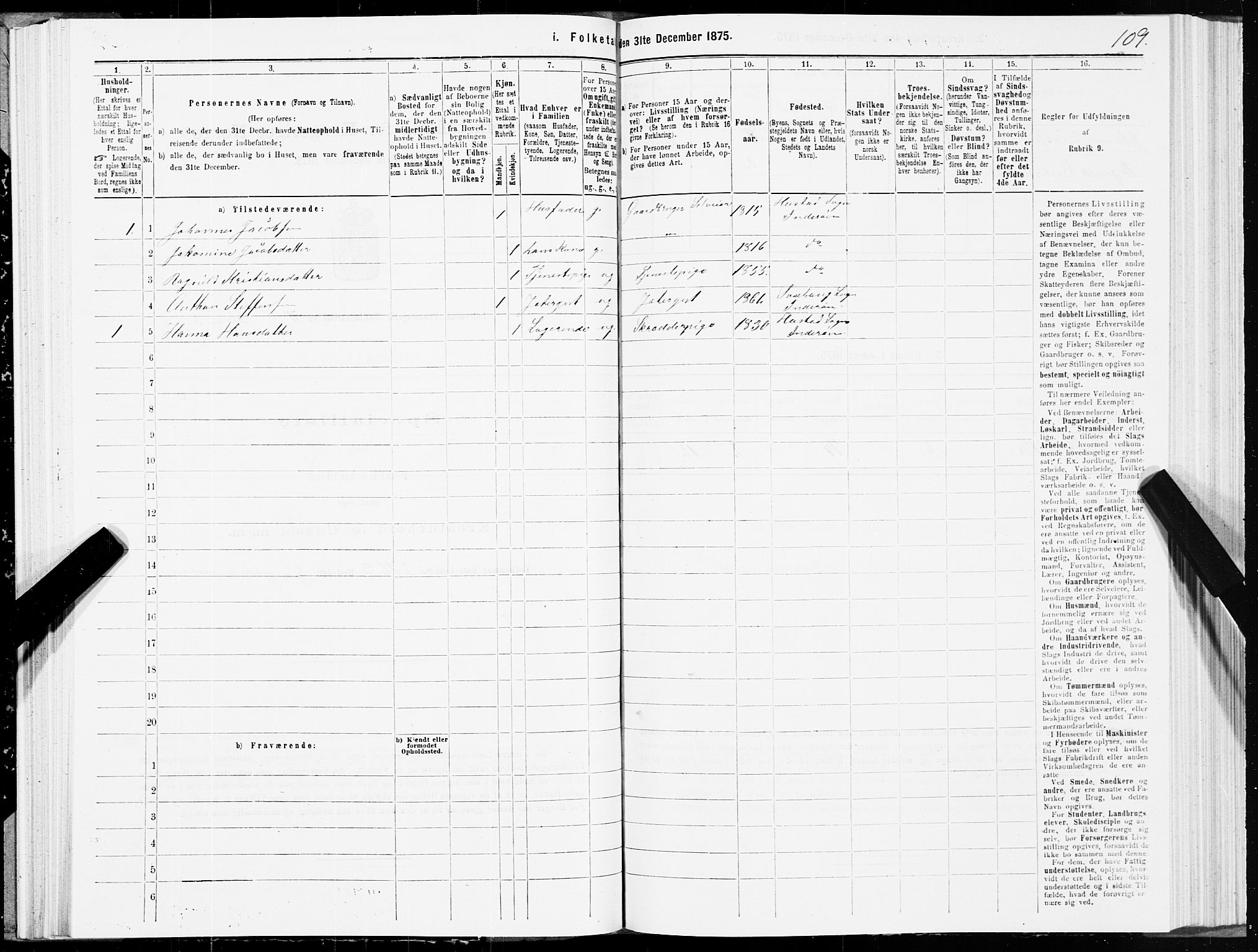 SAT, 1875 census for 1729P Inderøy, 1875, p. 6109