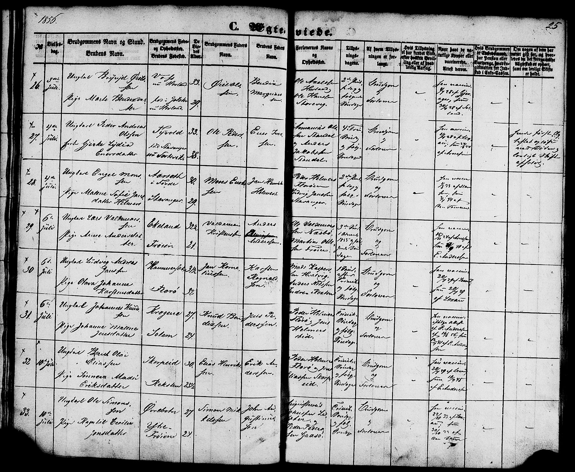 Kinn sokneprestembete, AV/SAB-A-80801/H/Haa/Haaa/L0010: Parish register (official) no. A 10, 1852-1869, p. 25