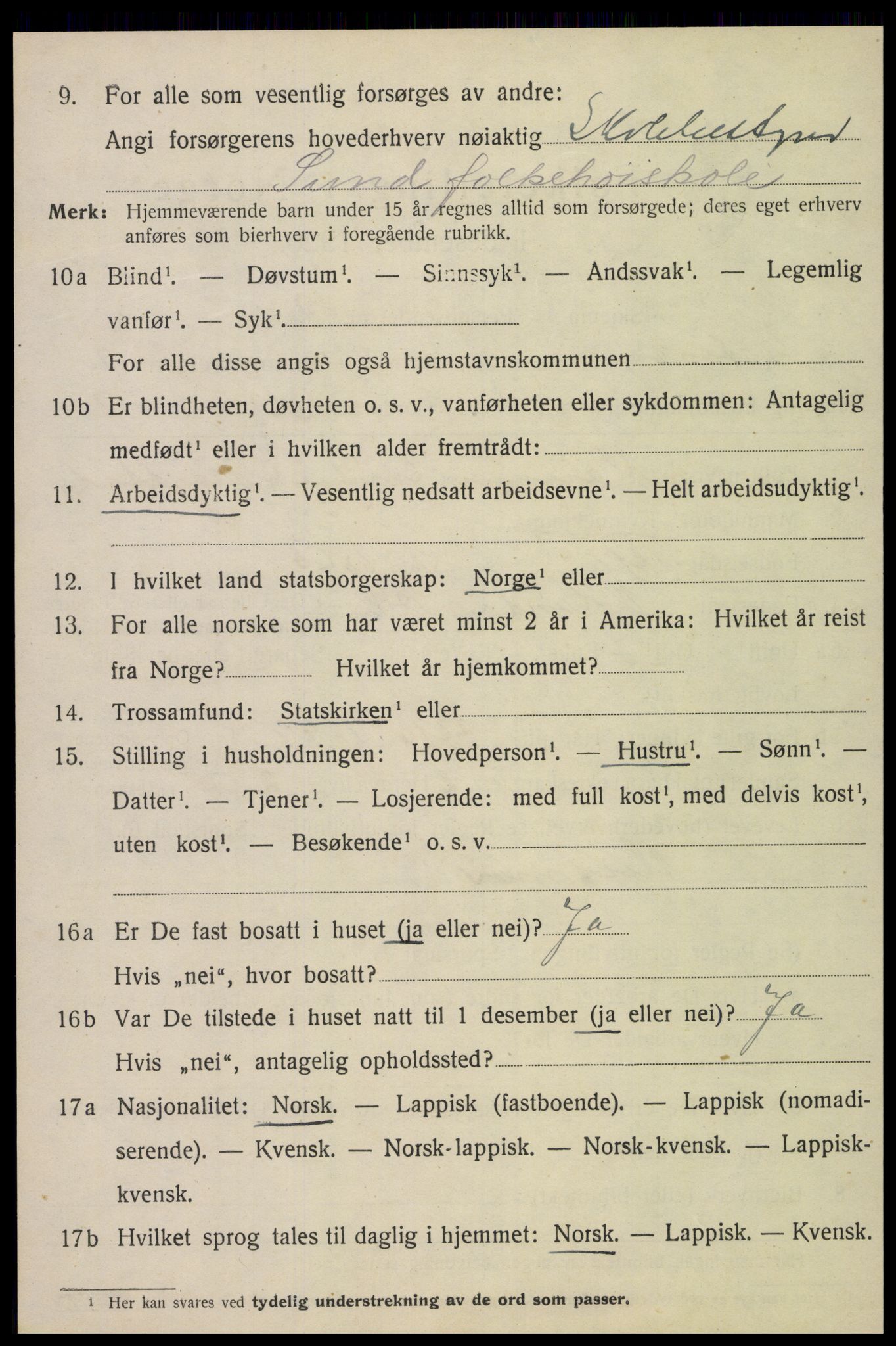 SAT, 1920 census for Inderøy, 1920, p. 6622