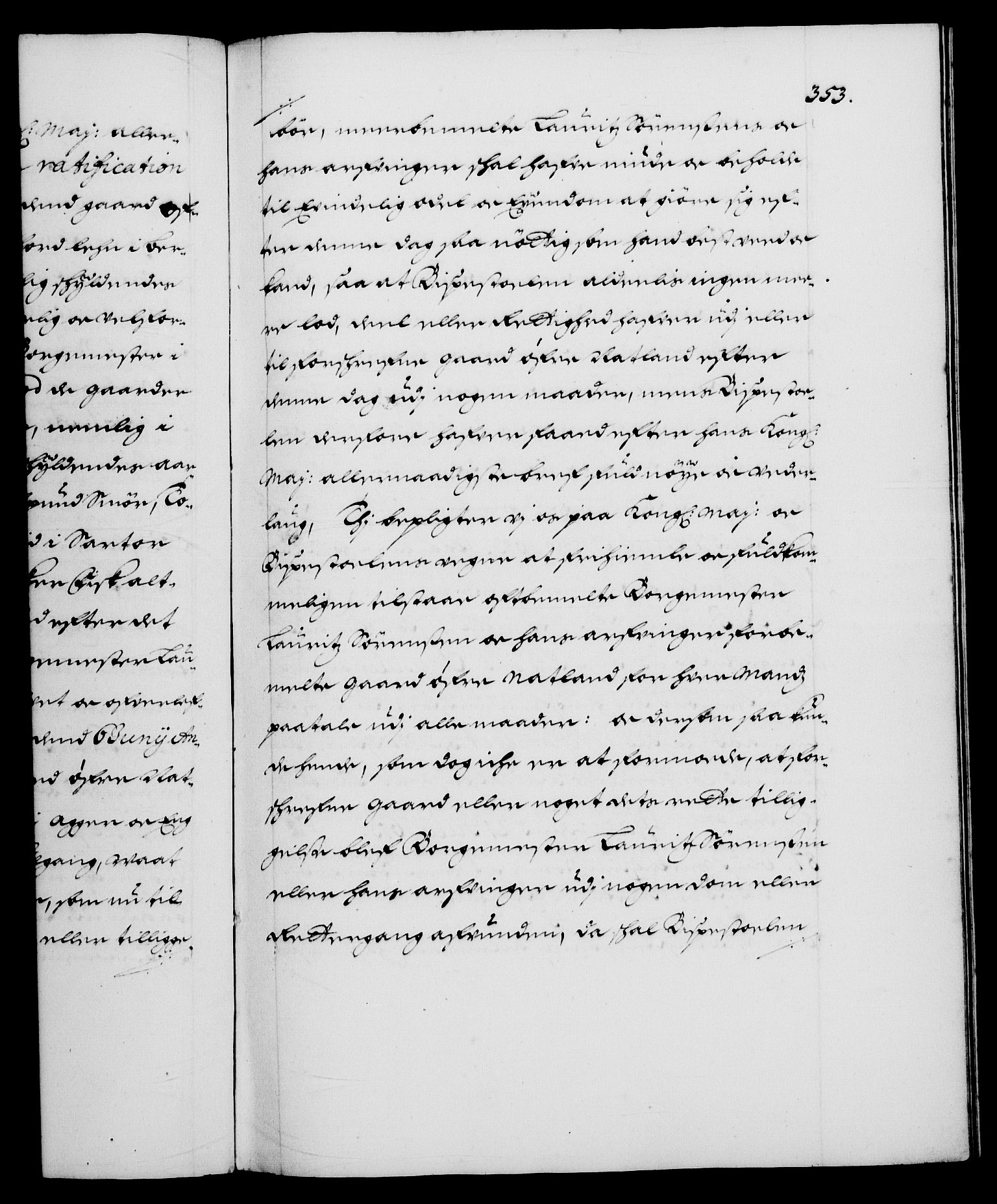 Danske Kanselli 1572-1799, AV/RA-EA-3023/F/Fc/Fca/Fcaa/L0013: Norske registre (mikrofilm), 1681-1684, p. 353a