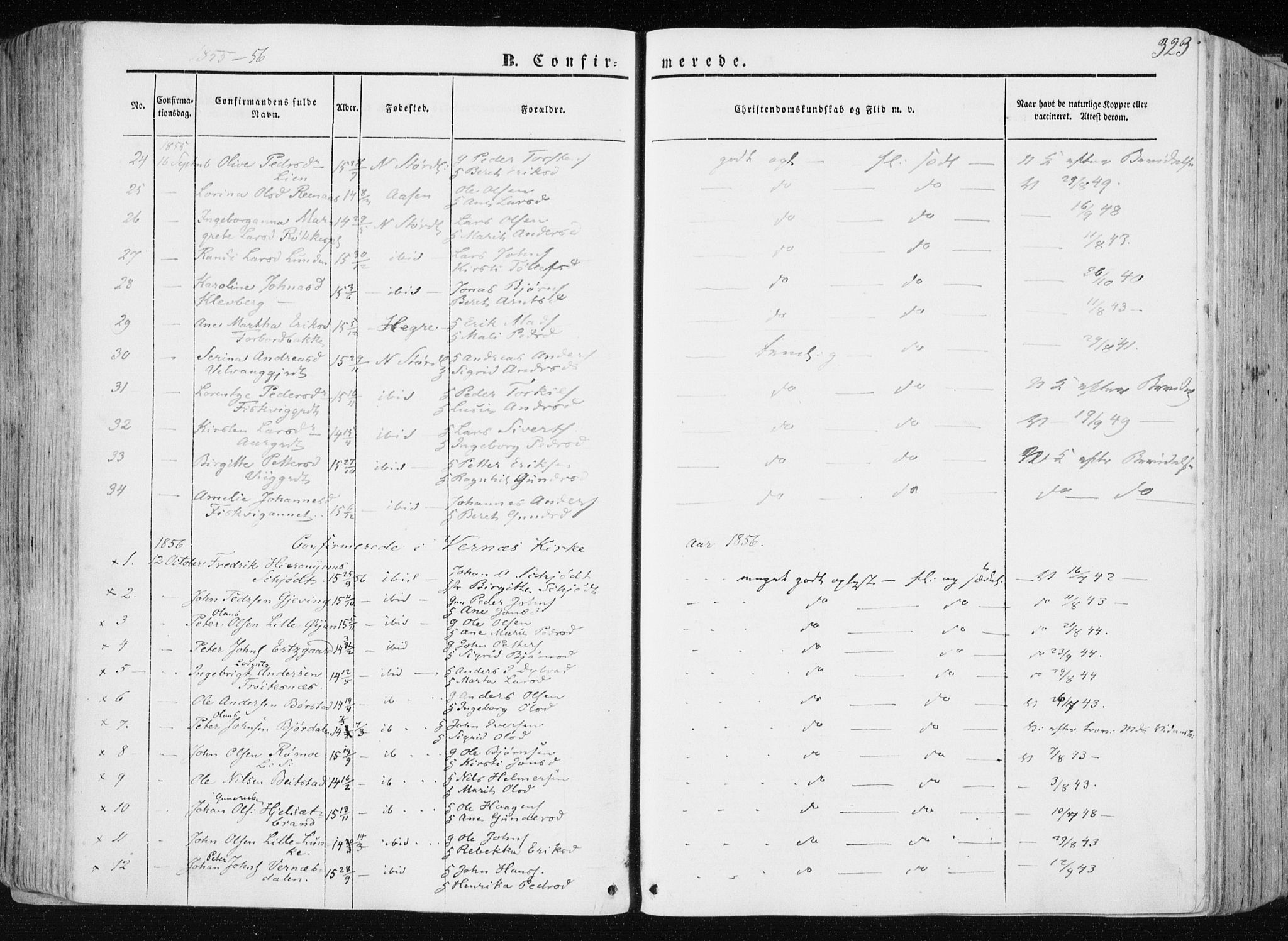 Ministerialprotokoller, klokkerbøker og fødselsregistre - Nord-Trøndelag, AV/SAT-A-1458/709/L0074: Parish register (official) no. 709A14, 1845-1858, p. 323