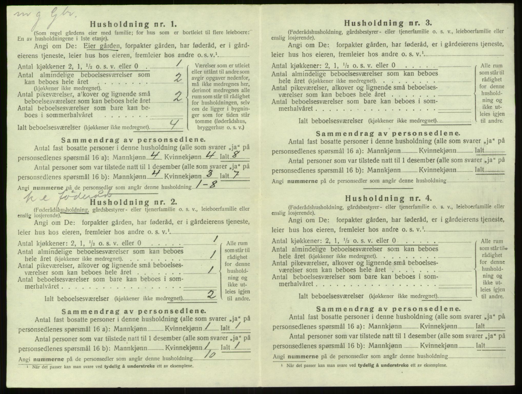 SAB, 1920 census for Modalen, 1920, p. 120