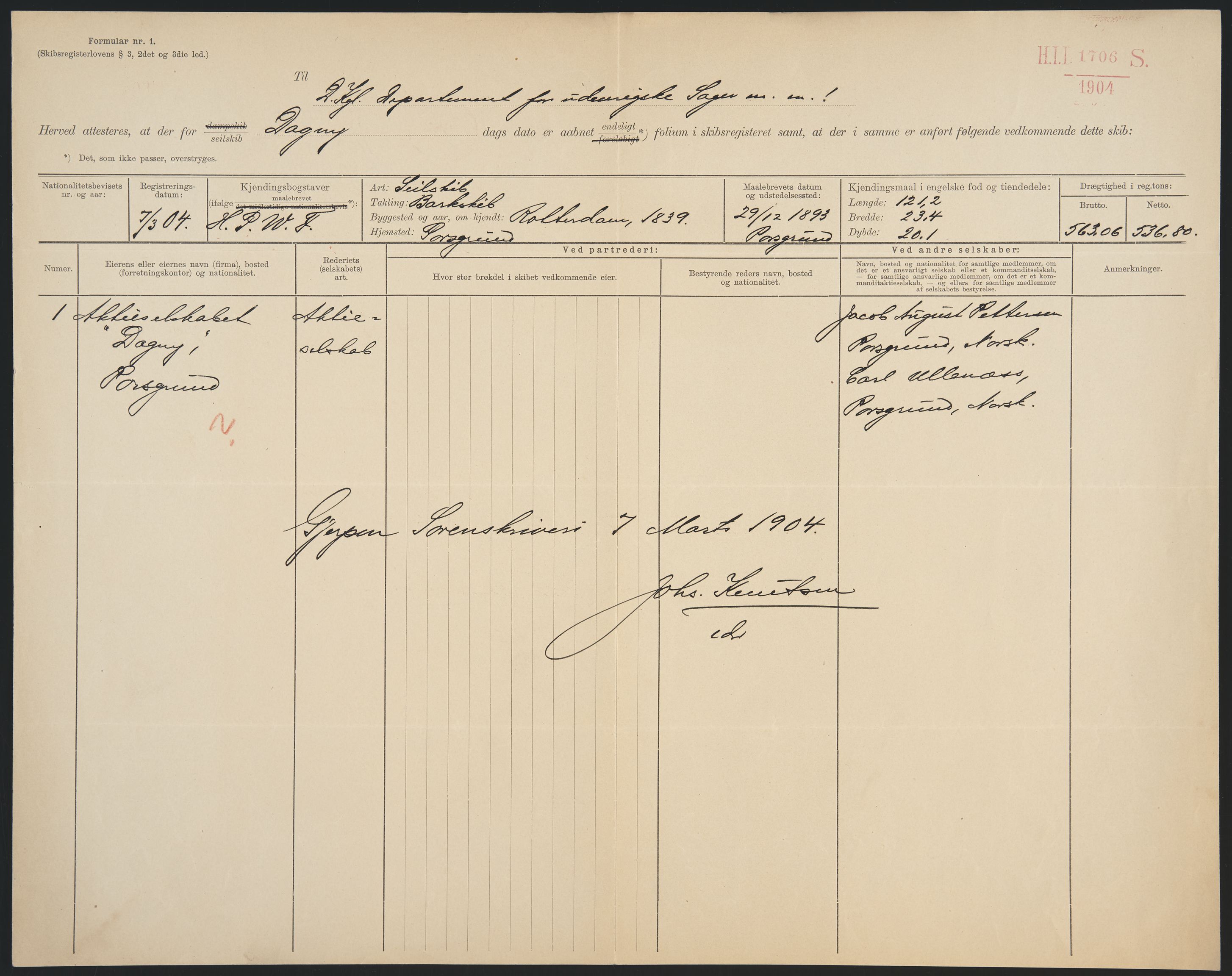 Sjøfartsdirektoratet med forløpere, skipsmapper slettede skip, AV/RA-S-4998/F/Fa/L0227: --, 1839-1927, p. 600