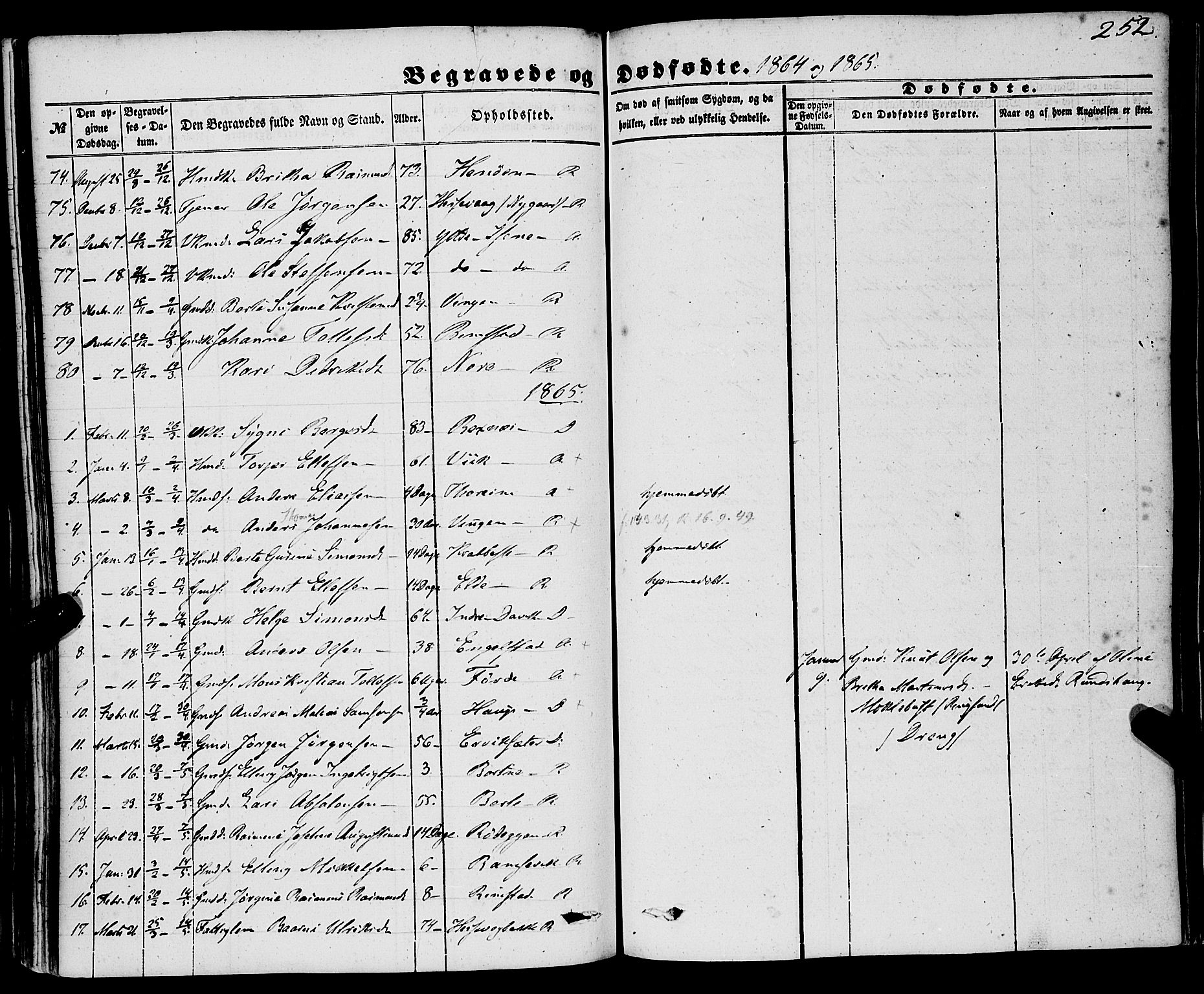 Davik sokneprestembete, AV/SAB-A-79701/H/Haa/Haaa/L0005: Parish register (official) no. A 5, 1850-1866, p. 252