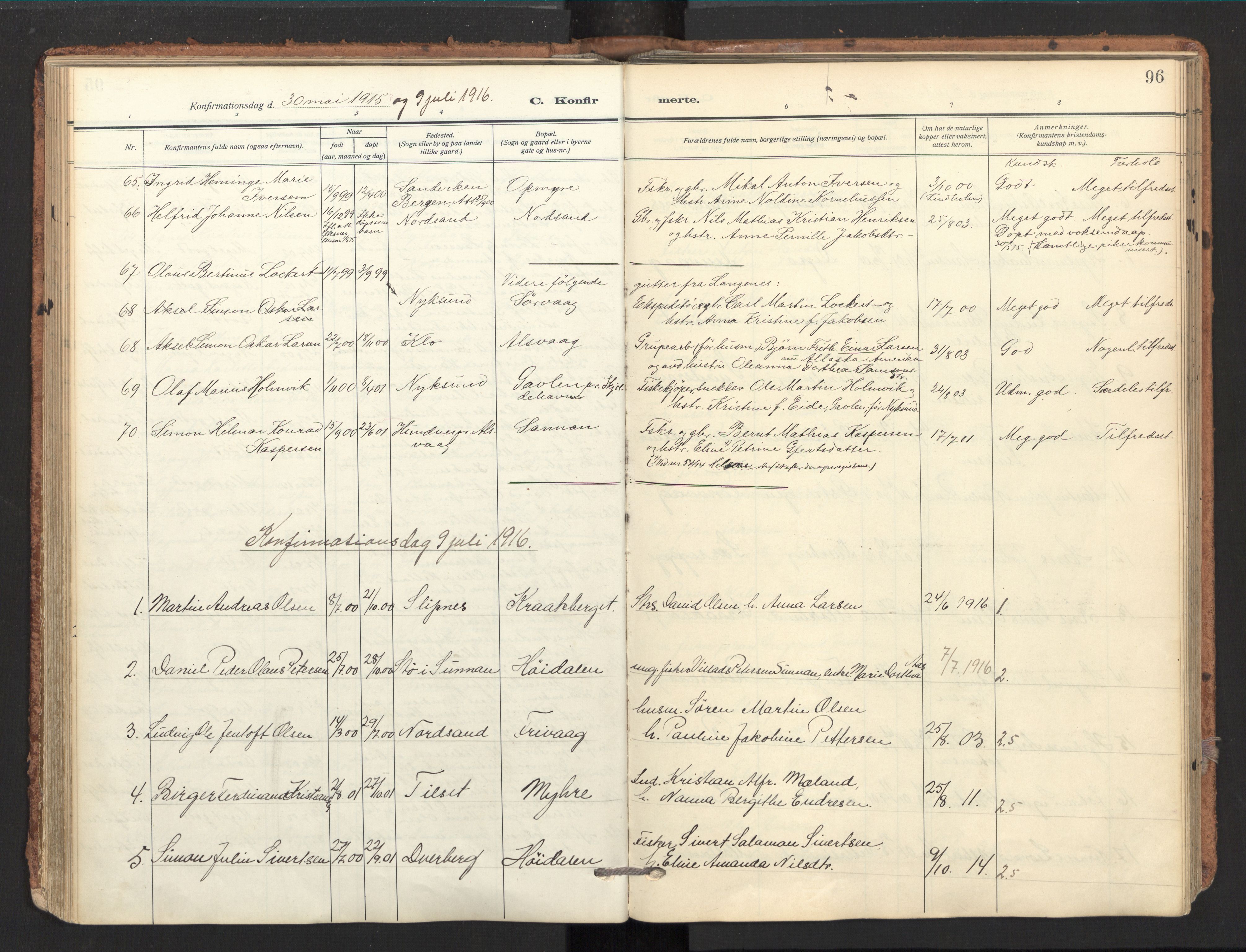 Ministerialprotokoller, klokkerbøker og fødselsregistre - Nordland, SAT/A-1459/893/L1343: Parish register (official) no. 893A15, 1914-1928, p. 96