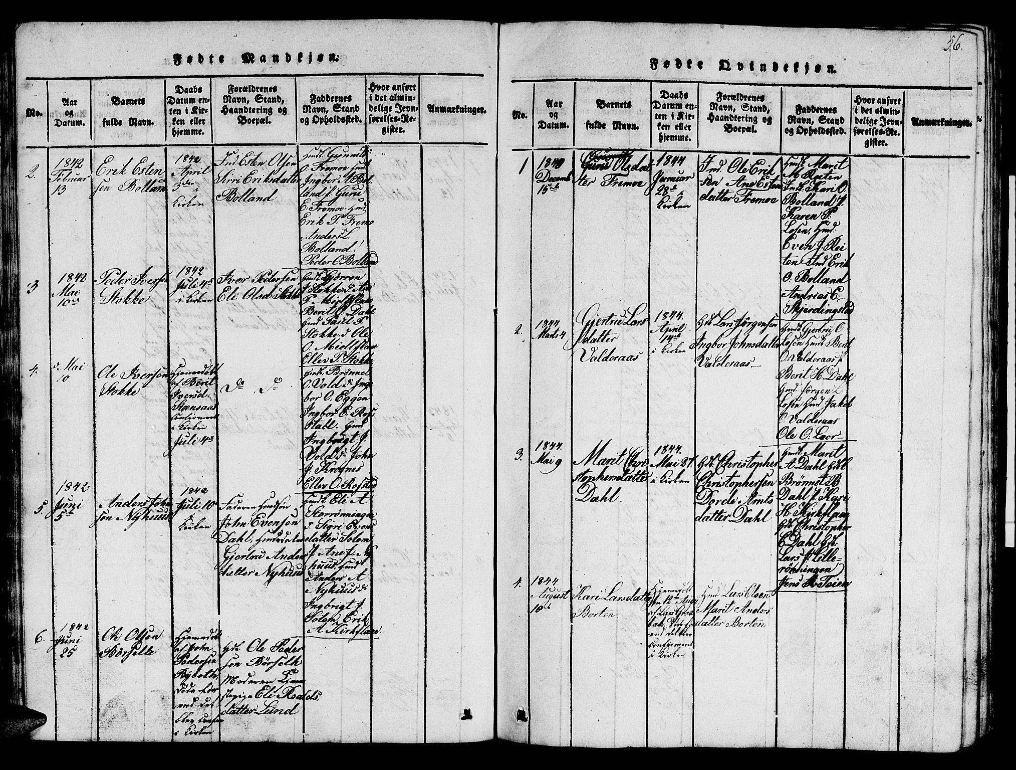Ministerialprotokoller, klokkerbøker og fødselsregistre - Sør-Trøndelag, SAT/A-1456/693/L1121: Parish register (copy) no. 693C02, 1816-1869, p. 56
