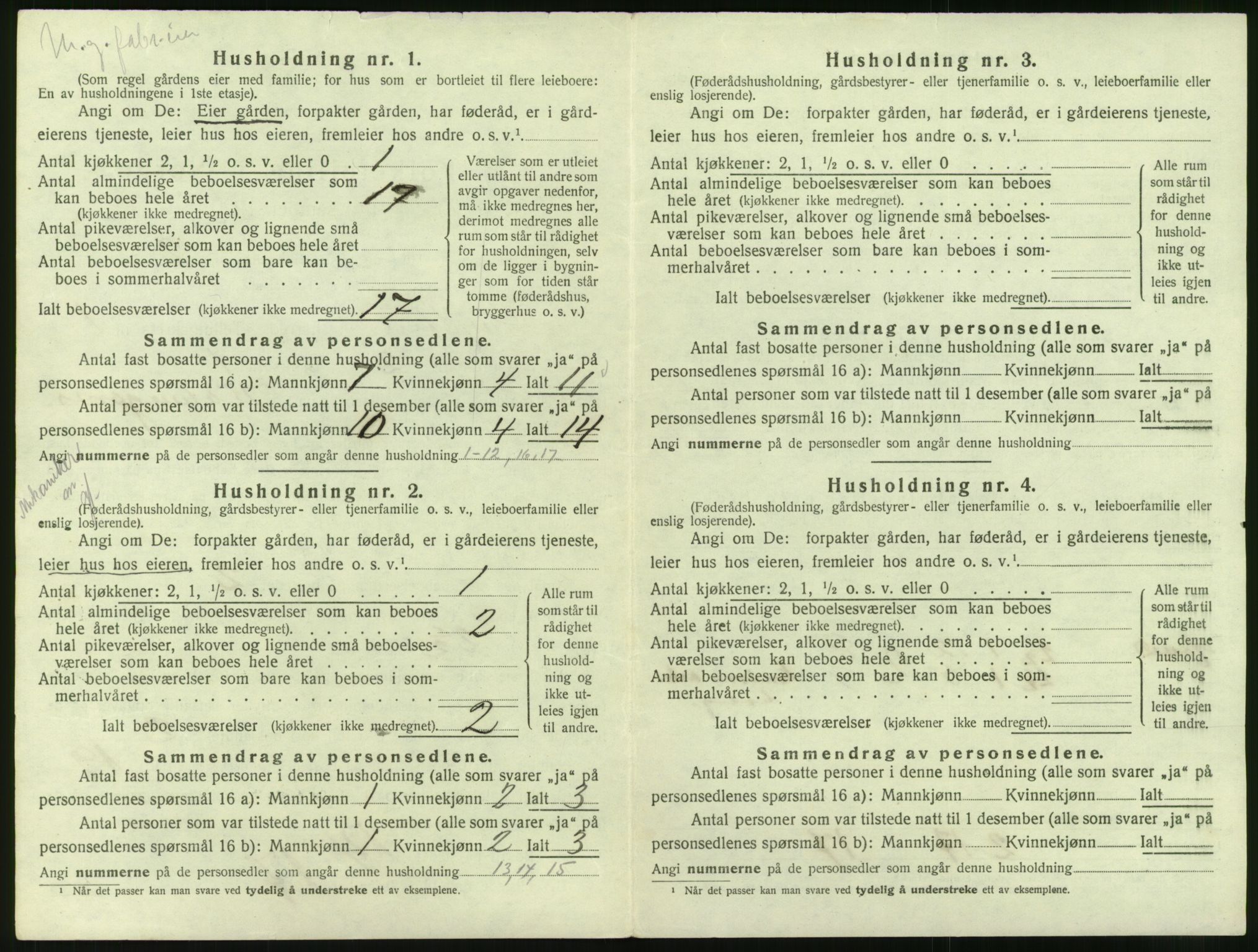 SAT, 1920 census for Grytten, 1920, p. 37