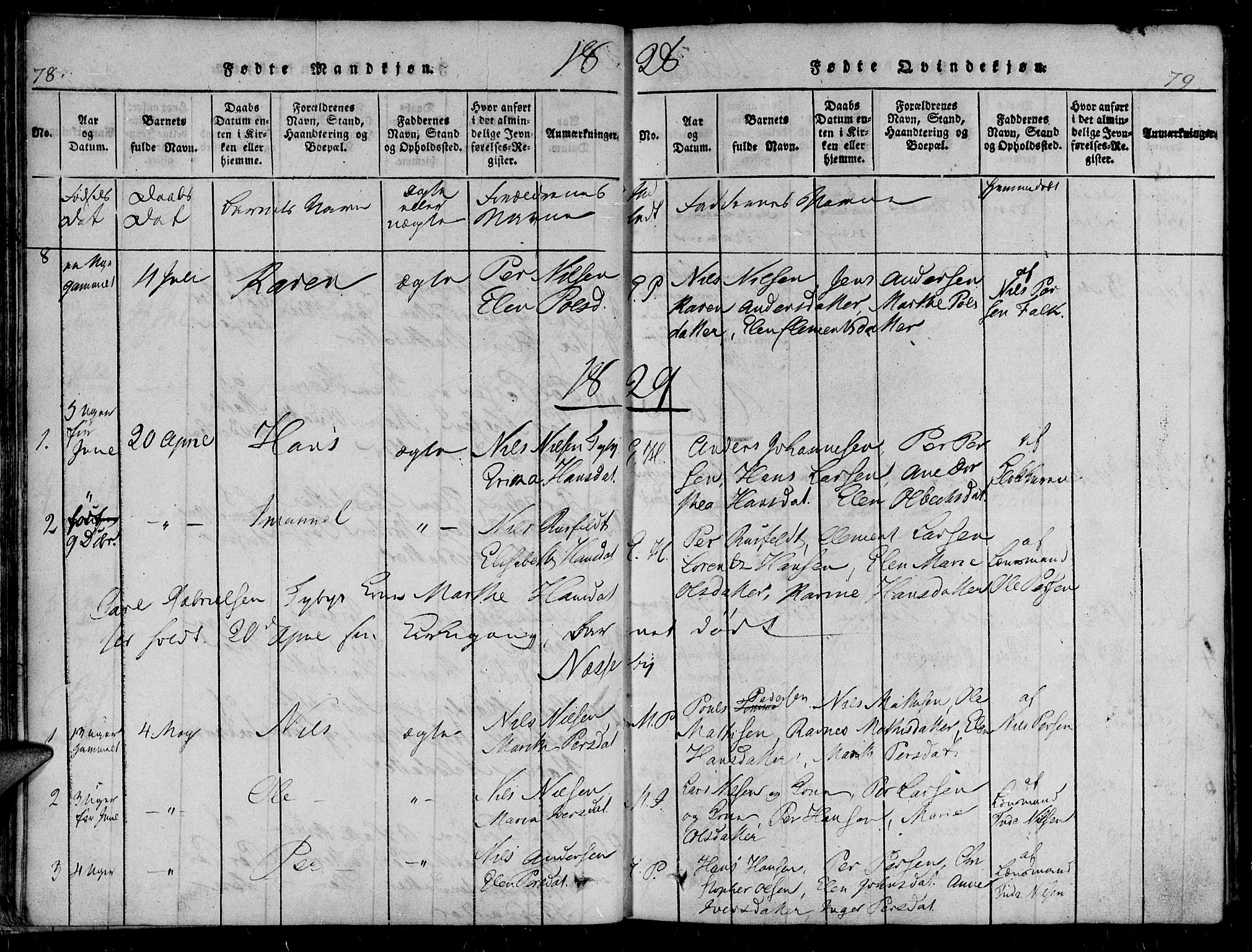 Vadsø sokneprestkontor, SATØ/S-1325/H/Ha/L0003kirke: Parish register (official) no. 3 /1, 1821-1839, p. 78-79