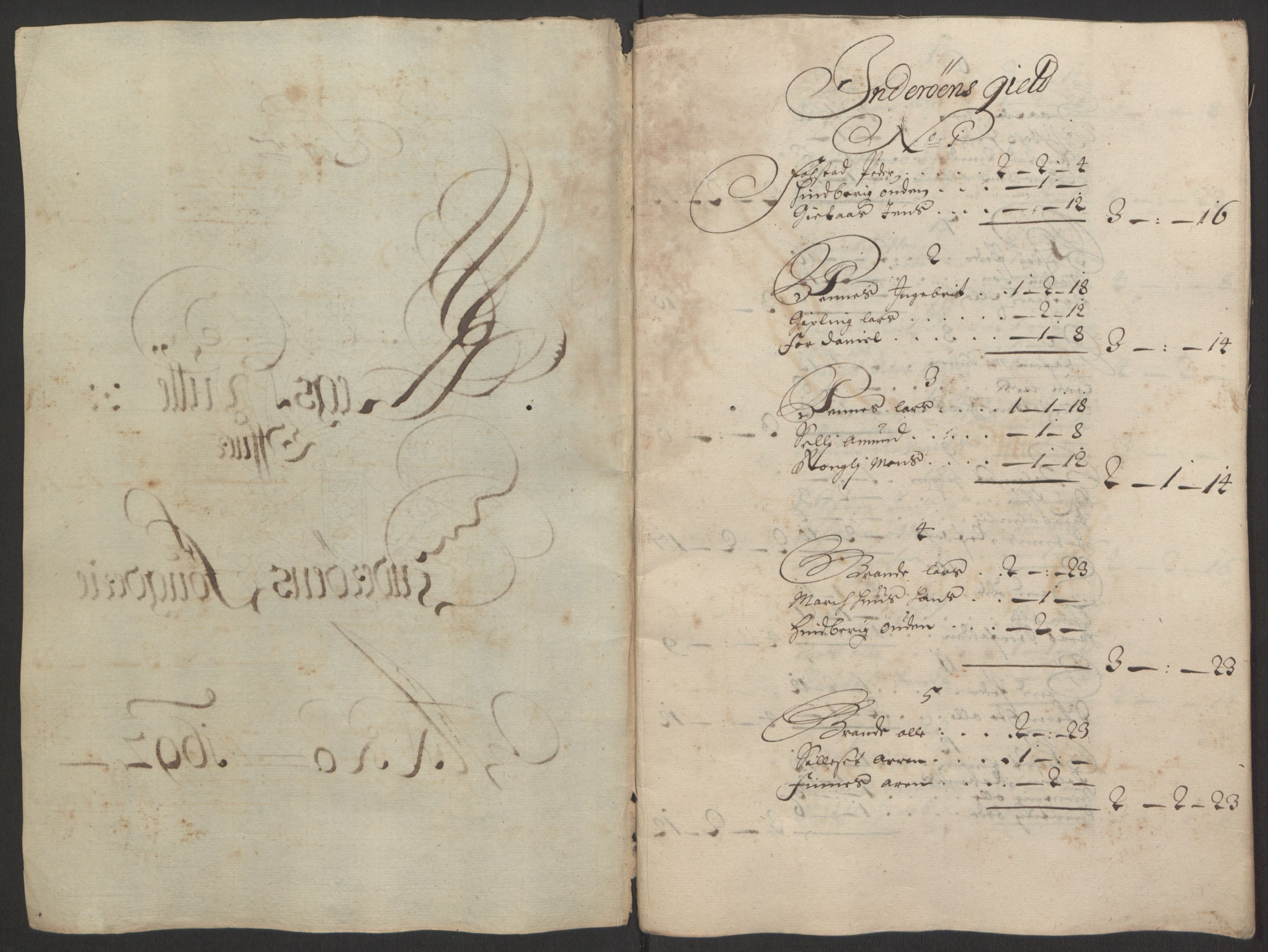 Rentekammeret inntil 1814, Reviderte regnskaper, Fogderegnskap, RA/EA-4092/R63/L4308: Fogderegnskap Inderøy, 1692-1694, p. 94