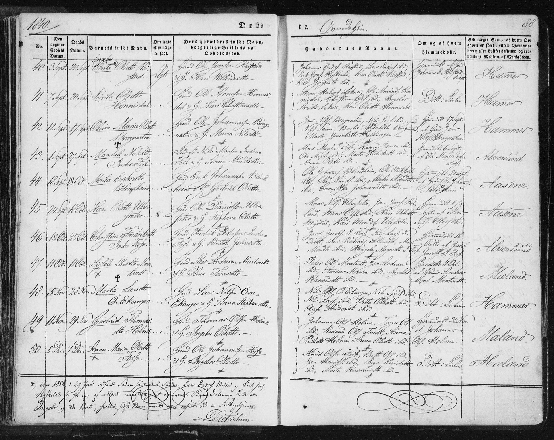 Hamre sokneprestembete, AV/SAB-A-75501/H/Ha/Haa/Haaa/L0012: Parish register (official) no. A 12, 1834-1845, p. 88