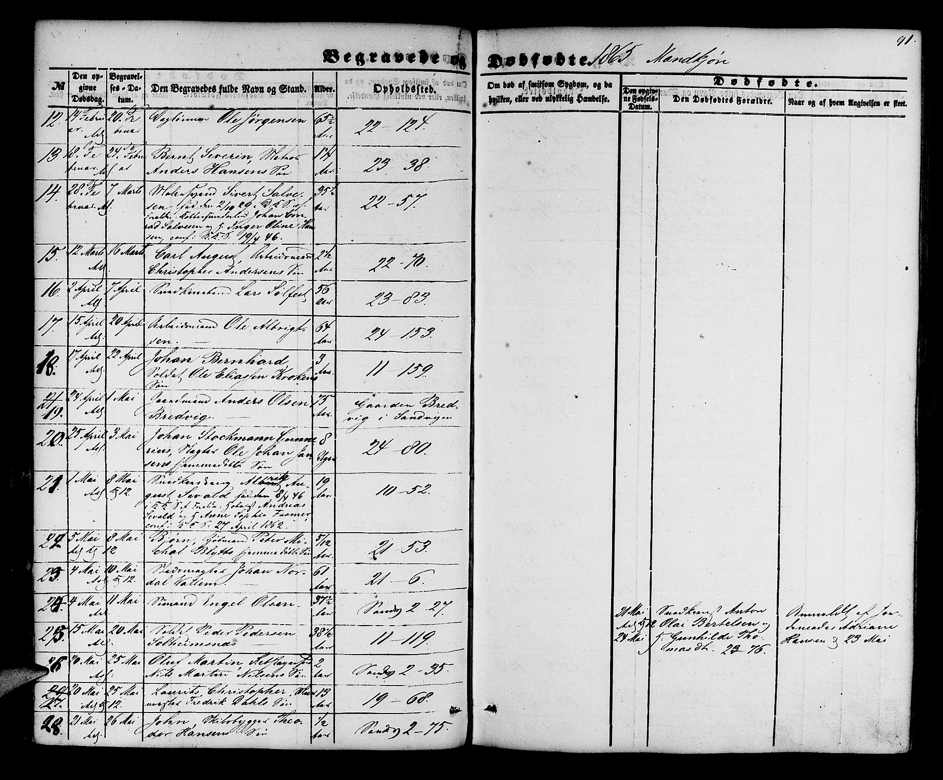 Korskirken sokneprestembete, AV/SAB-A-76101/H/Hab: Parish register (copy) no. E 2, 1851-1871, p. 91