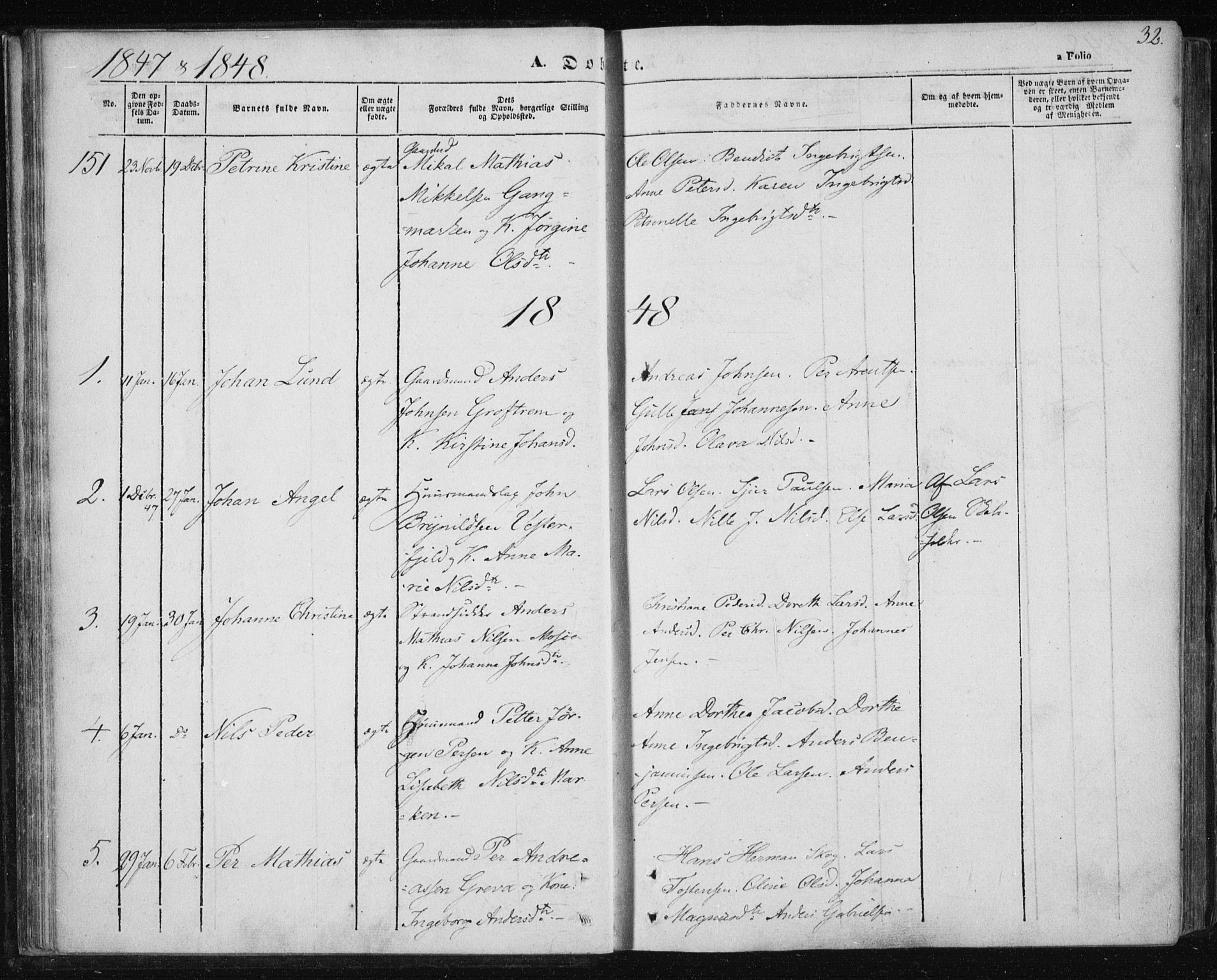 Ministerialprotokoller, klokkerbøker og fødselsregistre - Nordland, AV/SAT-A-1459/820/L0291: Parish register (official) no. 820A12, 1846-1854, p. 32