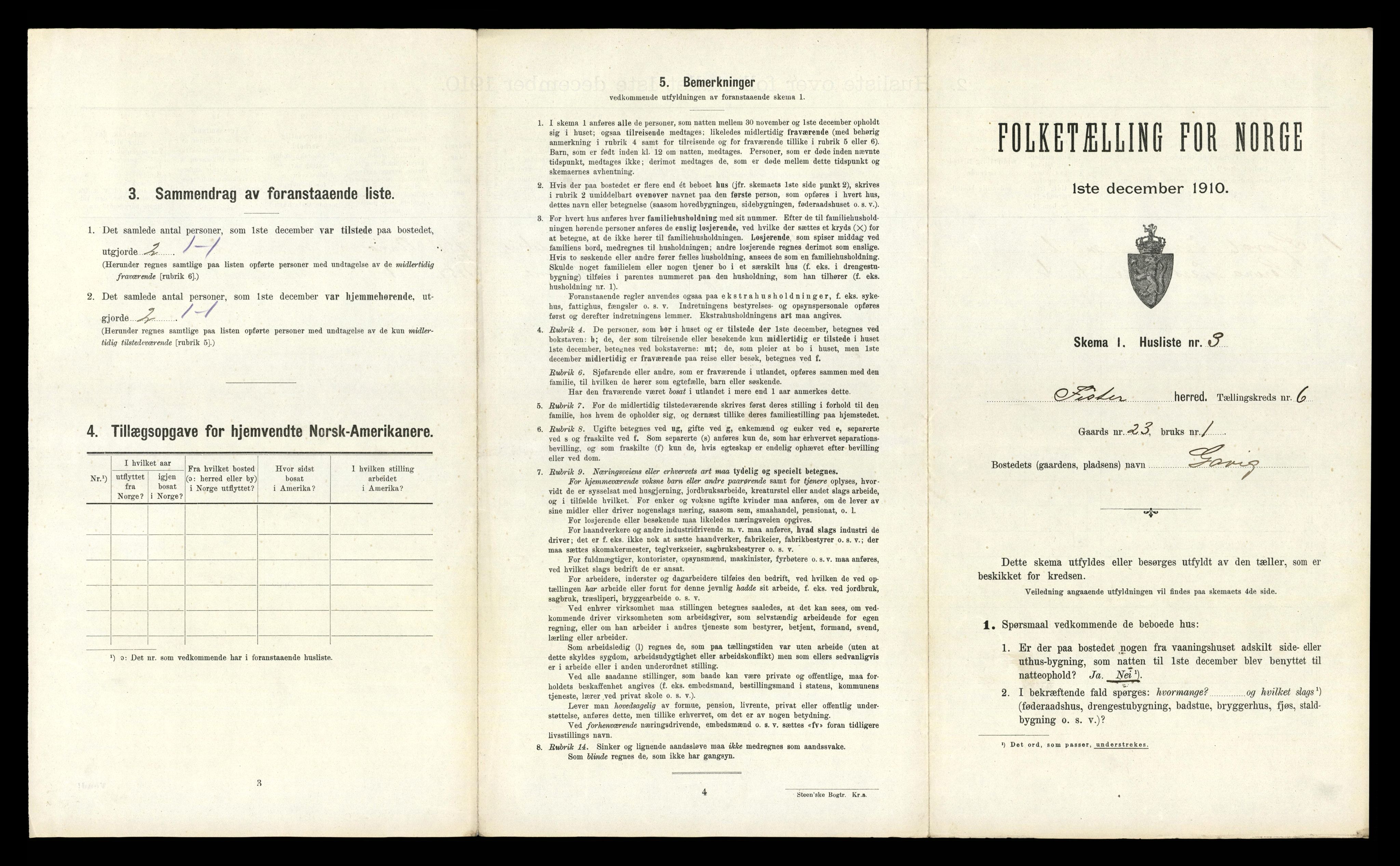 RA, 1910 census for Fister, 1910, p. 290