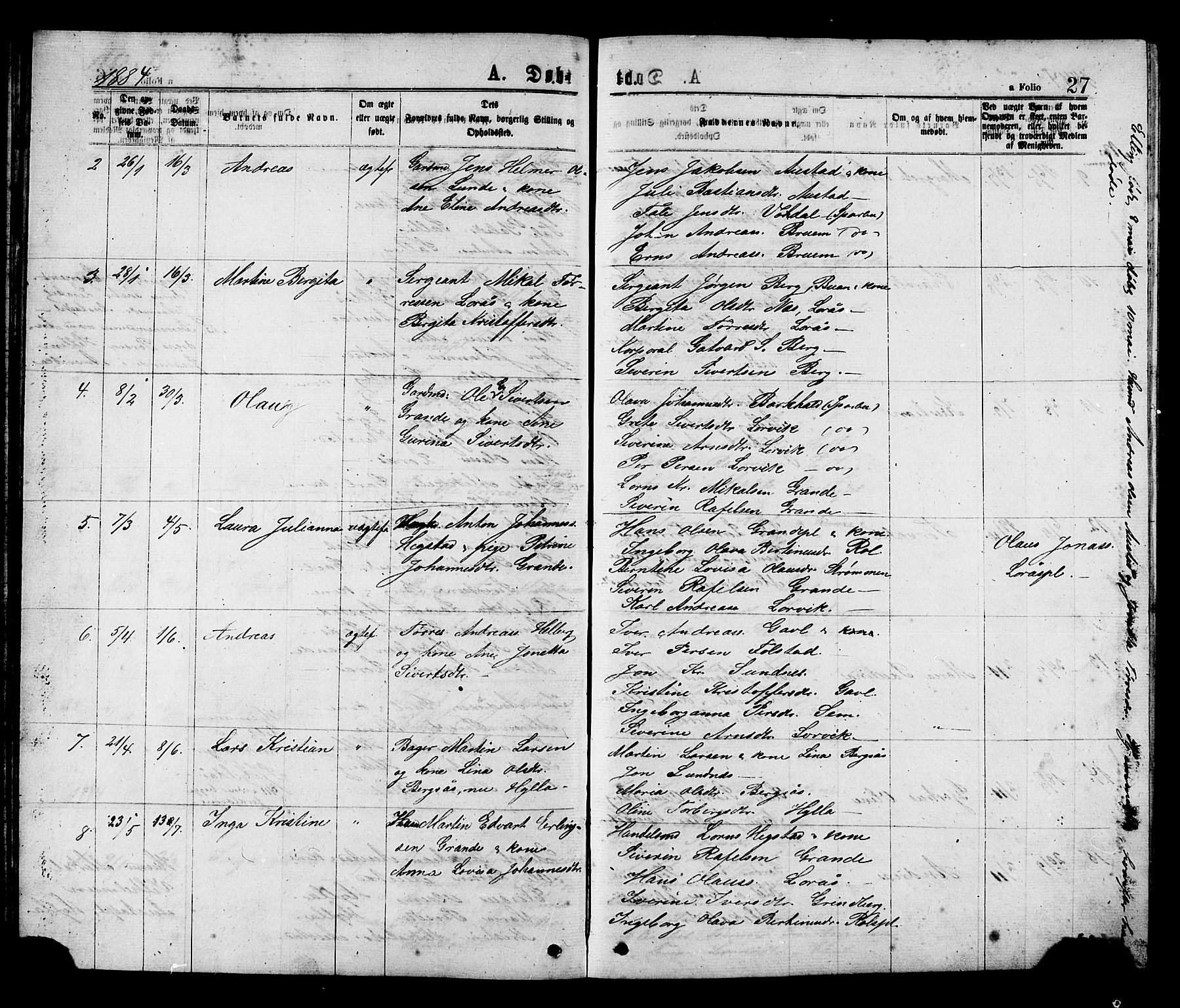 Ministerialprotokoller, klokkerbøker og fødselsregistre - Nord-Trøndelag, SAT/A-1458/731/L0311: Parish register (copy) no. 731C02, 1875-1911, p. 27