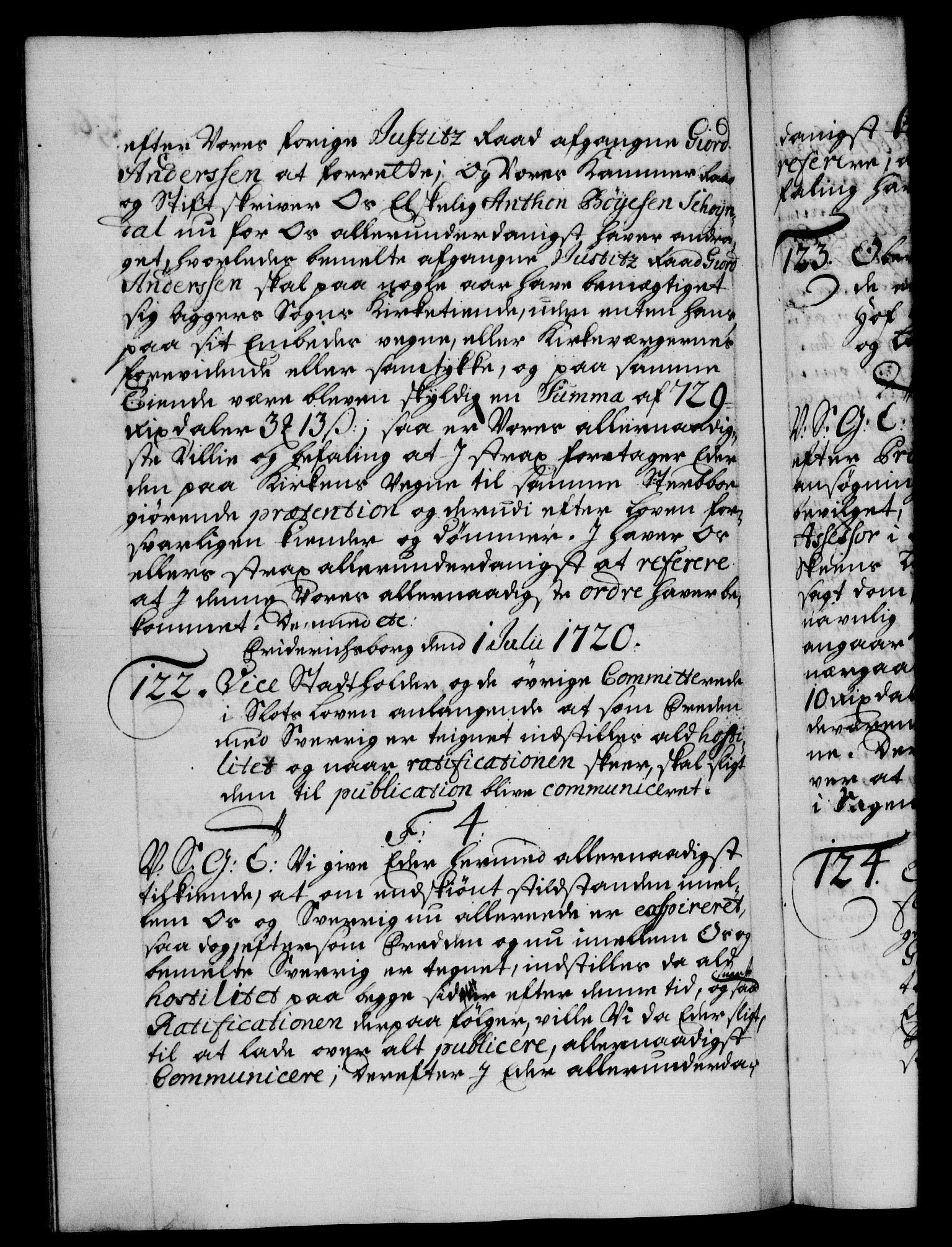 Danske Kanselli 1572-1799, AV/RA-EA-3023/F/Fc/Fca/Fcab/L0021: Norske tegnelser, 1719-1721, p. 296b