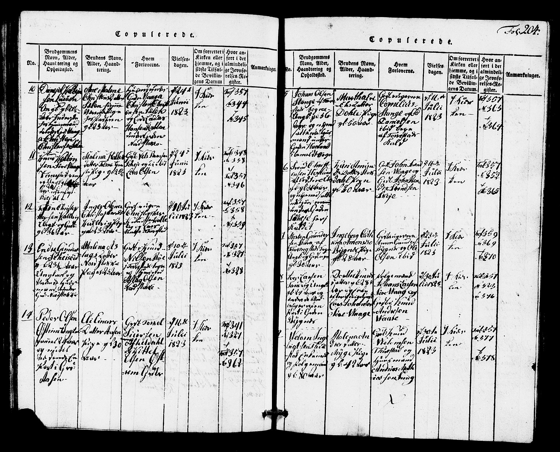 Avaldsnes sokneprestkontor, AV/SAST-A -101851/H/Ha/Hab/L0001: Parish register (copy) no. B 1, 1816-1825, p. 204