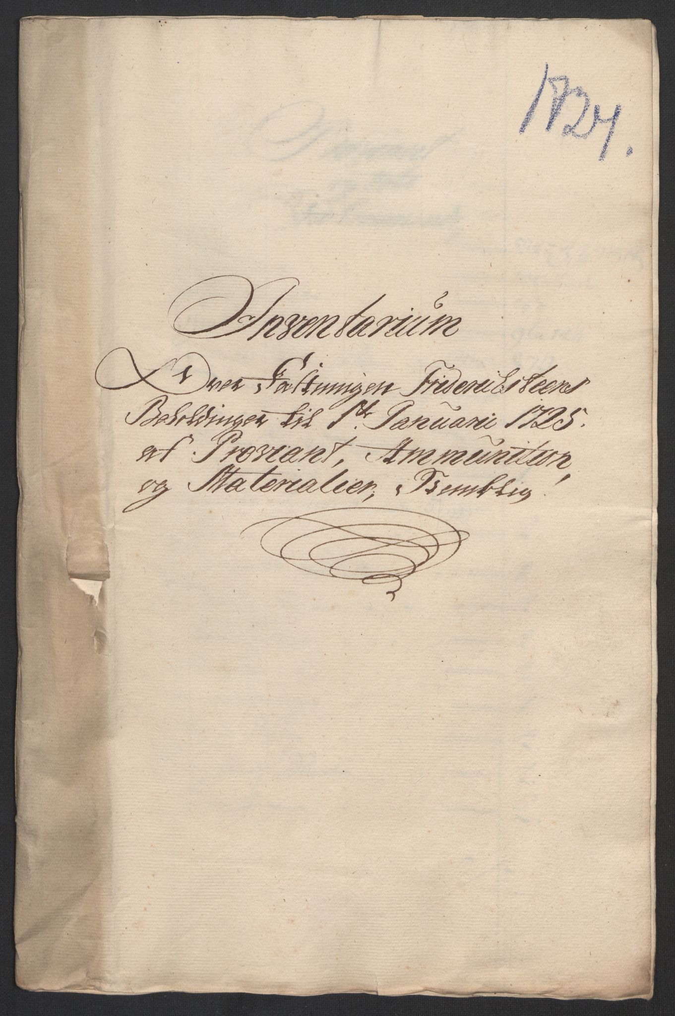 Kommanderende general (KG I) med Det norske krigsdirektorium, AV/RA-EA-5419/D/L0153: Fredriksten festning: Brev, inventarfortegnelser og regnskapsekstrakter, 1724-1729, p. 96