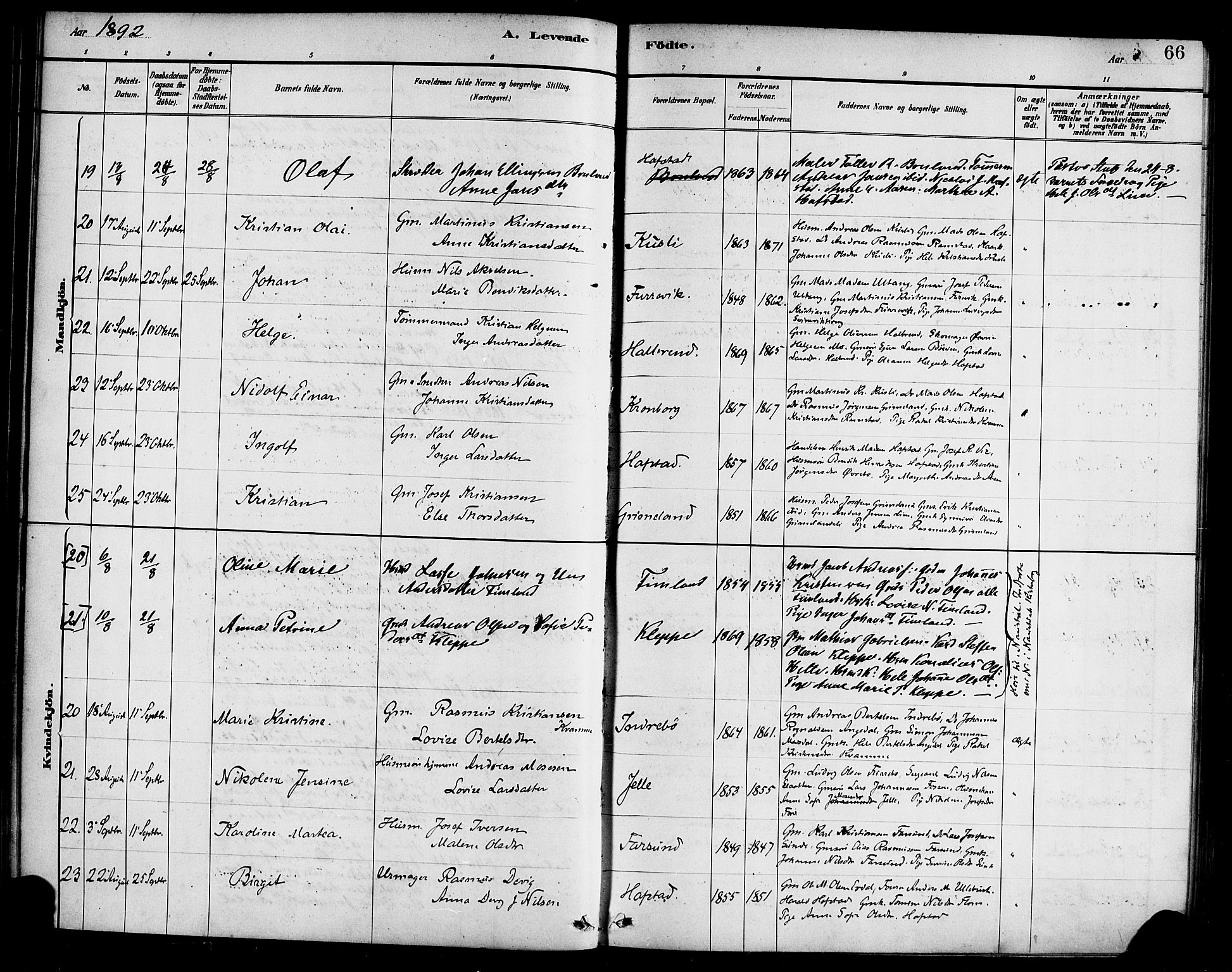 Førde sokneprestembete, AV/SAB-A-79901/H/Haa/Haab/L0001: Parish register (official) no. B 1, 1880-1898, p. 66