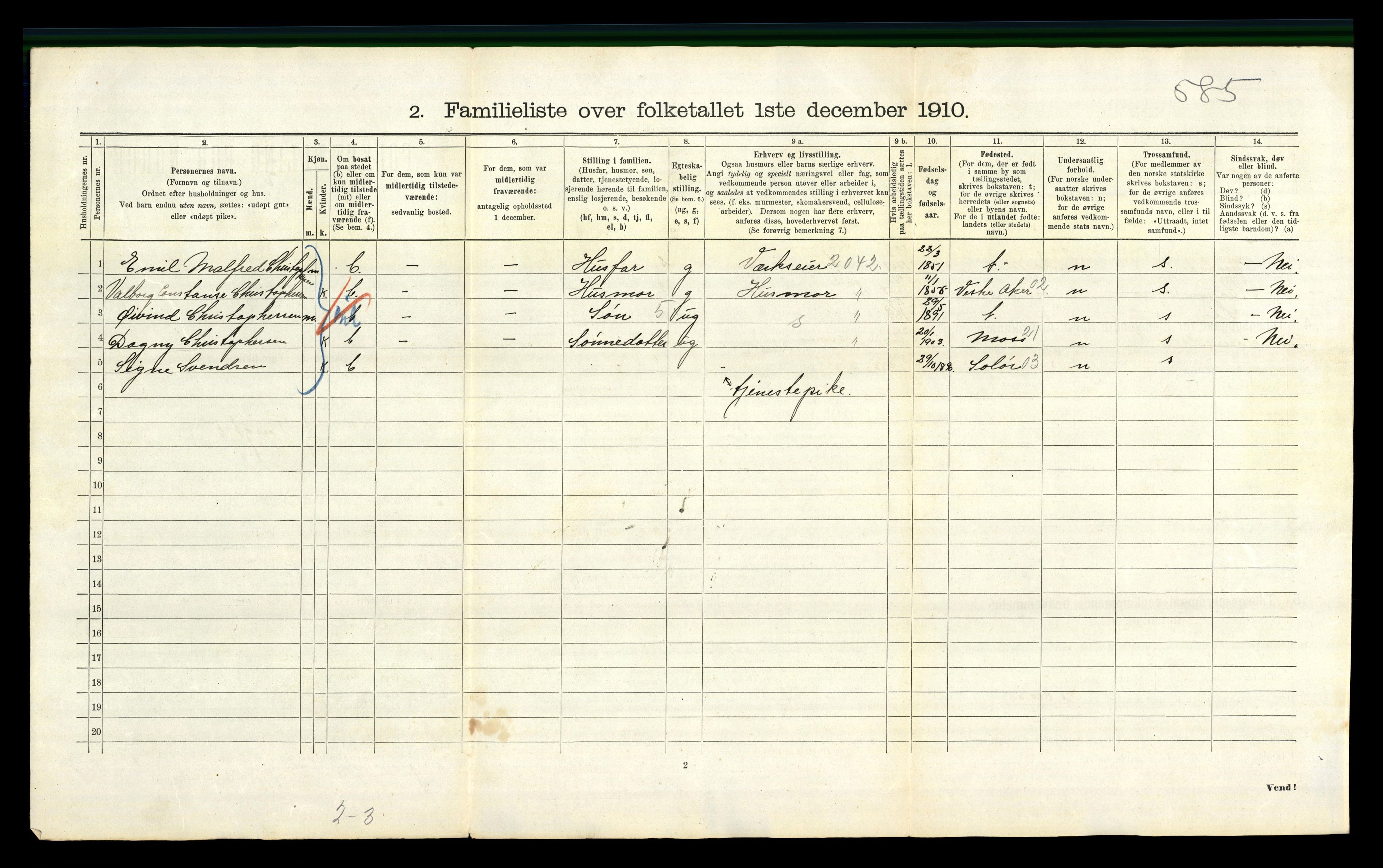 RA, 1910 census for Kristiania, 1910, p. 109544